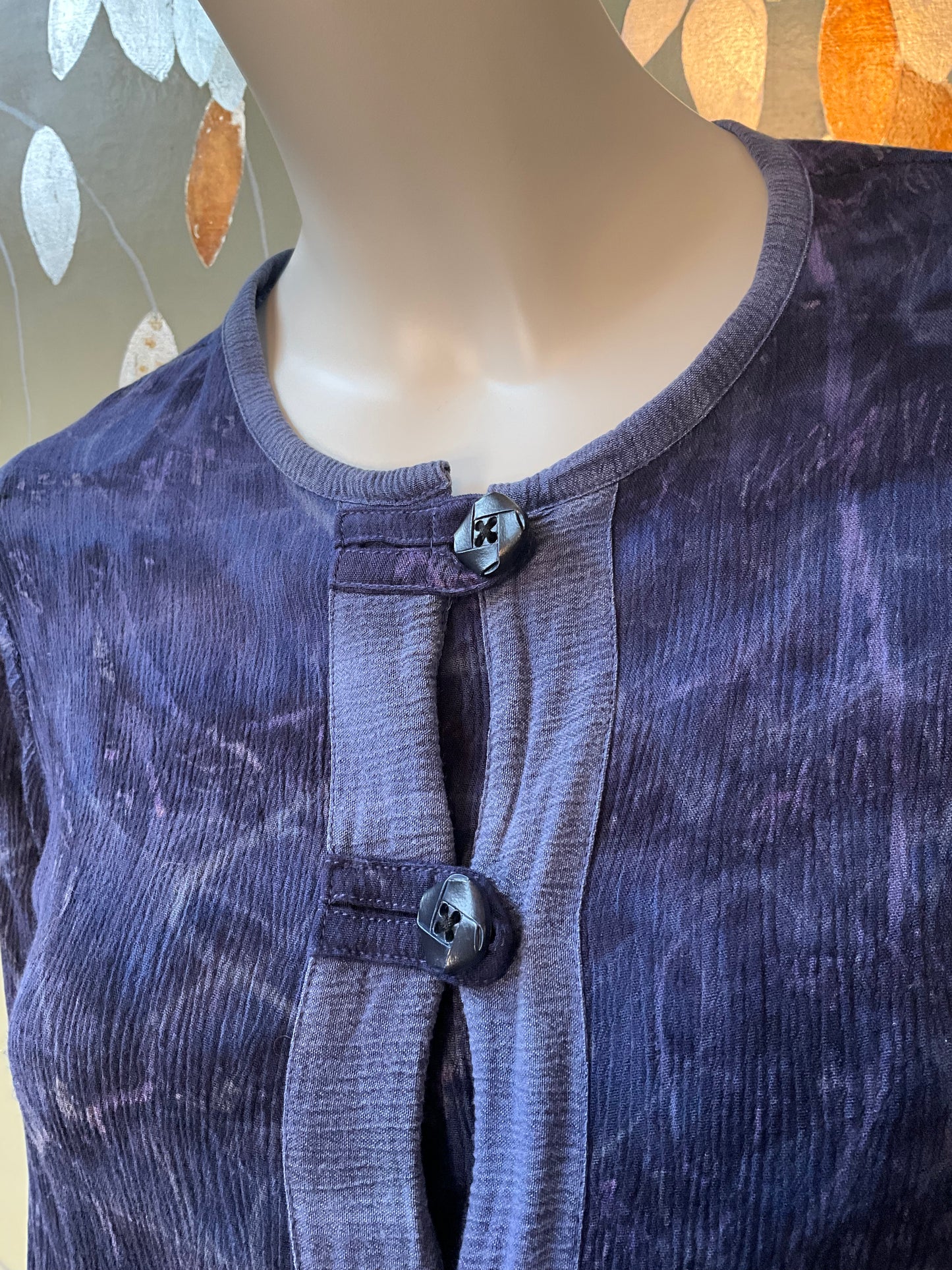 Vintage 1990s Koochee Purple Blue Tie Dye Crinkle Skirt Set, Medium 