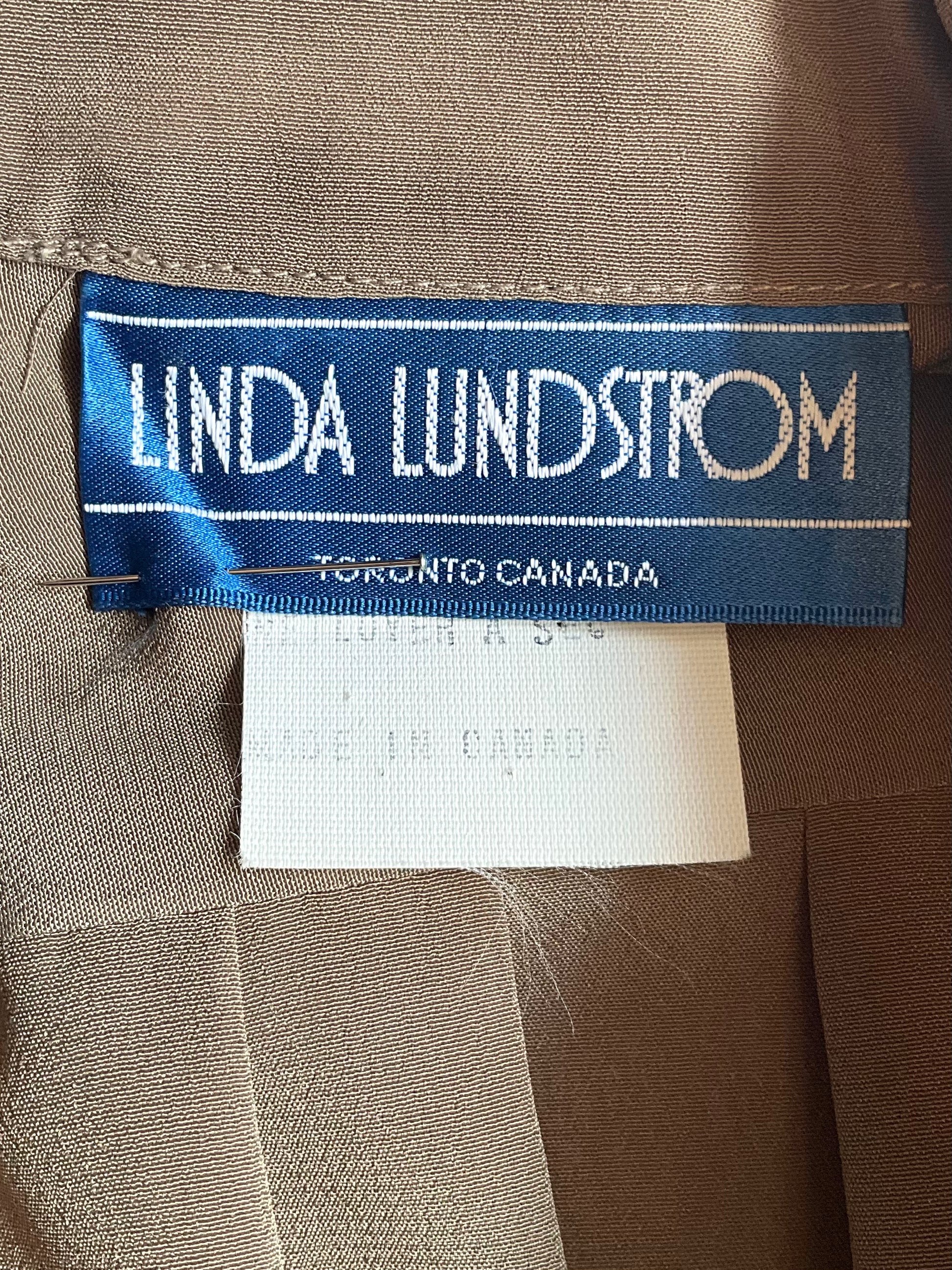 Vintage 1980s Linda Lundström Taupe Blouse, XL 
