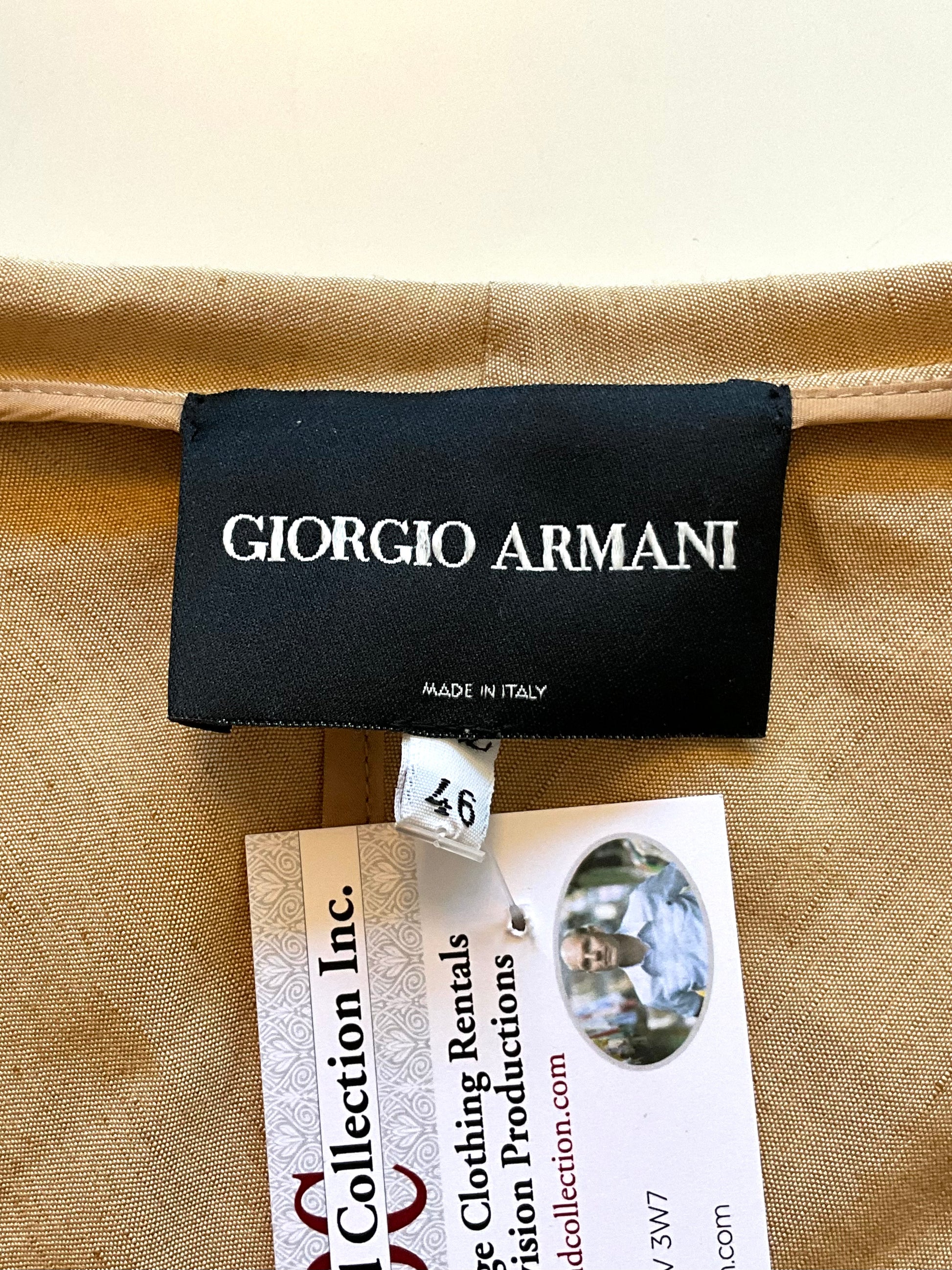 Vintage 1990s Giorgio Armani Tan Linen-Silk Pant Set, Large – Ian