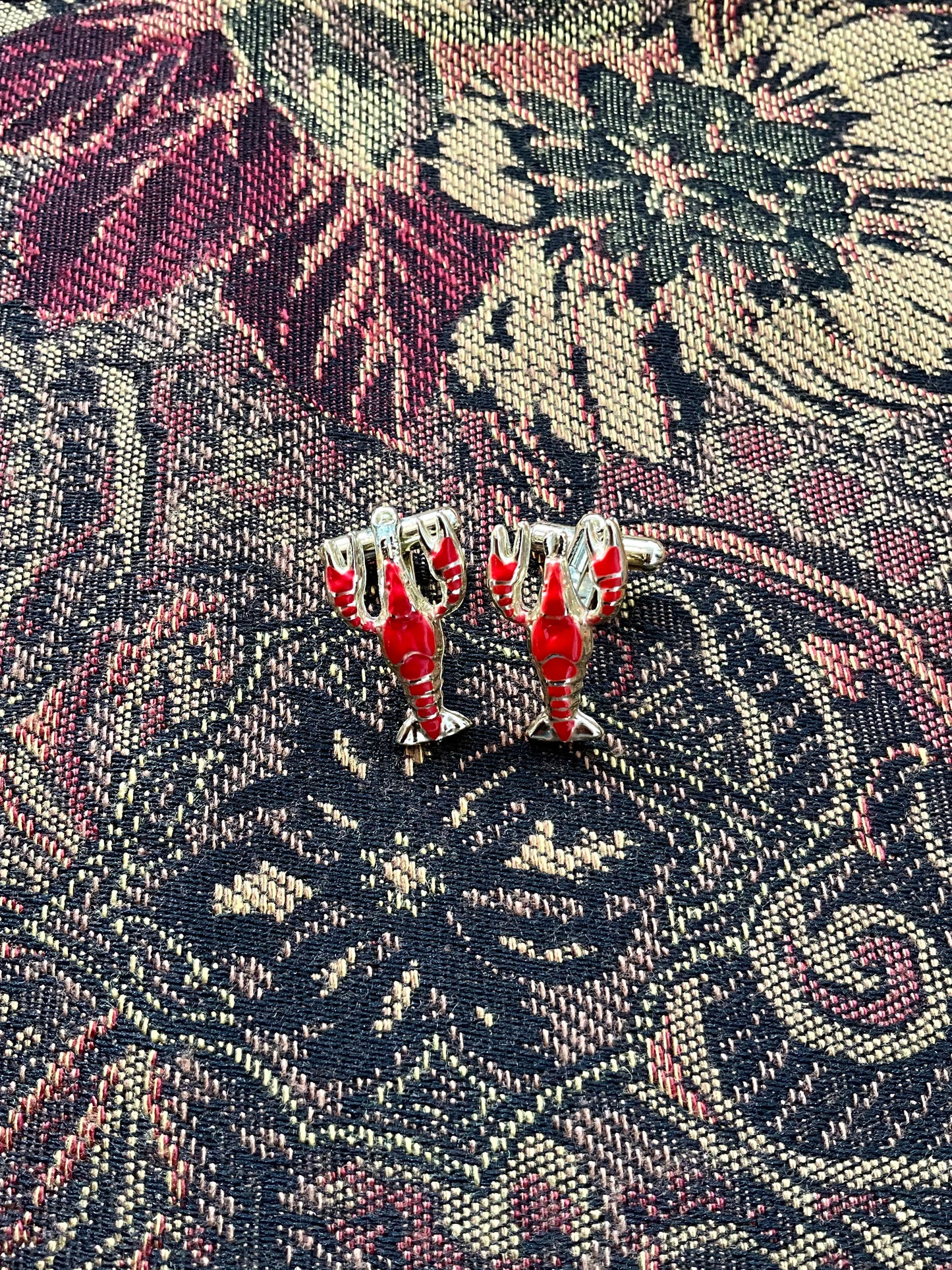 Vintage 1960s Novelty Red Lobster Cufflinks 
