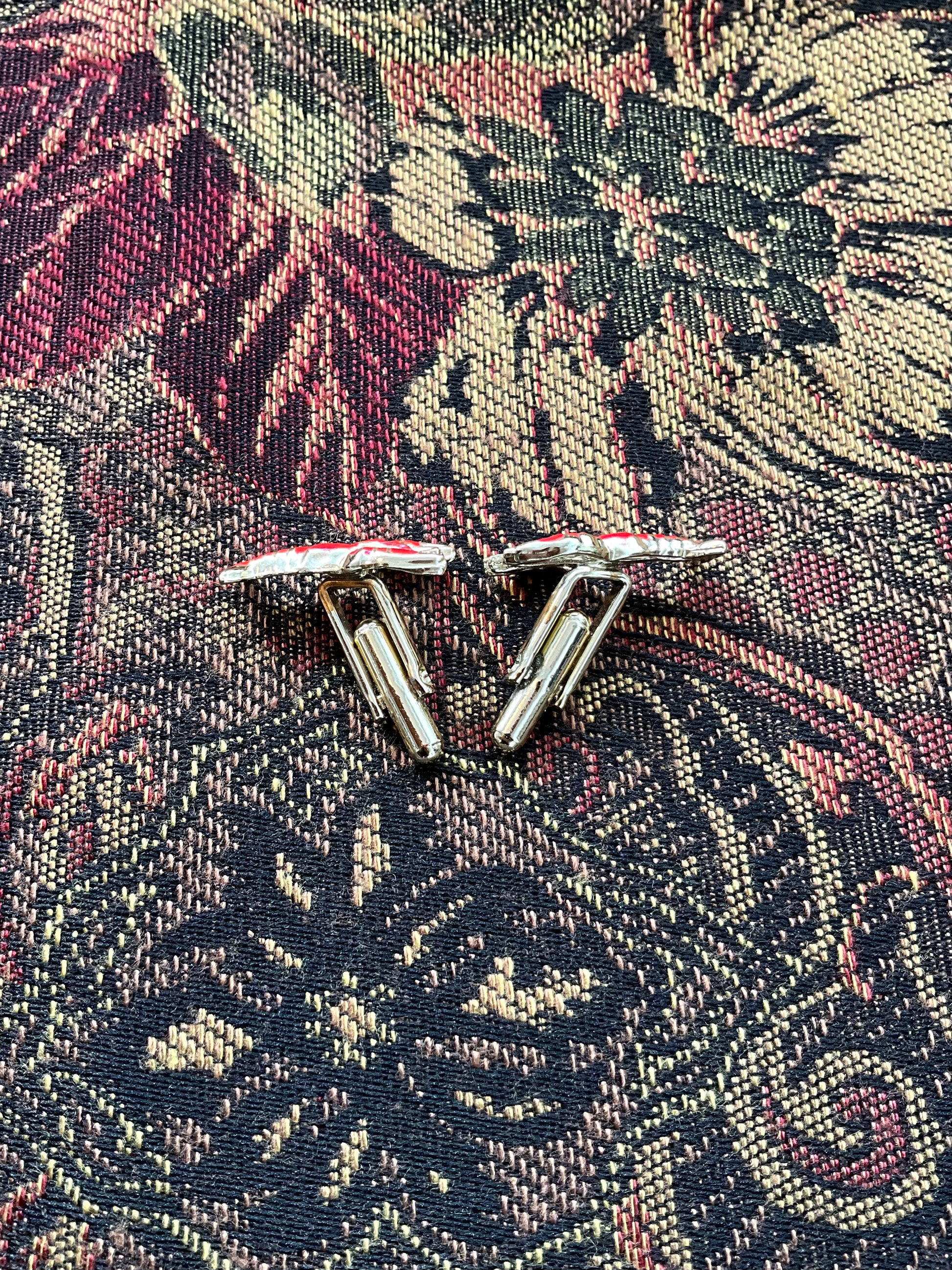 Vintage 1960s Novelty Red Lobster Cufflinks 