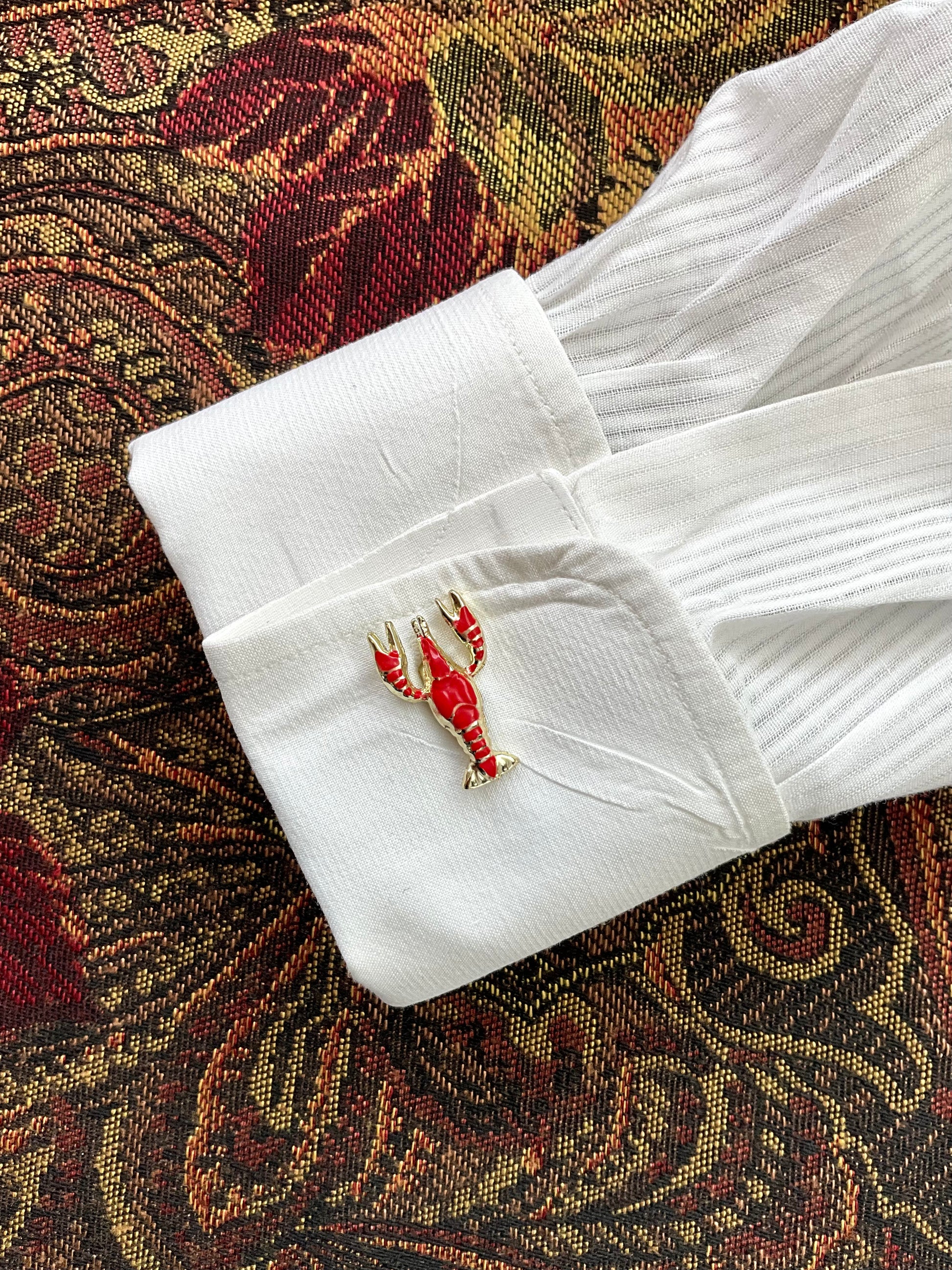 Vintage 1960s Novelty Red Lobster Cufflinks 