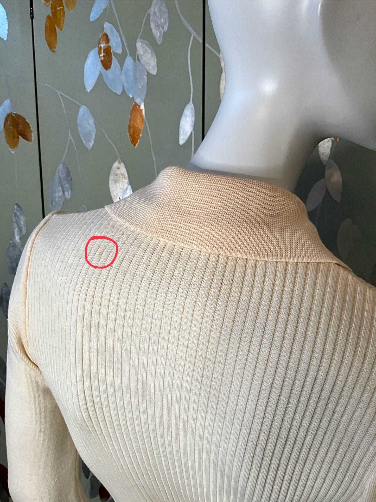 Vintage 1970s Malcolm Charles Cream Wool Long Sleeve Maxi Dress, S/M