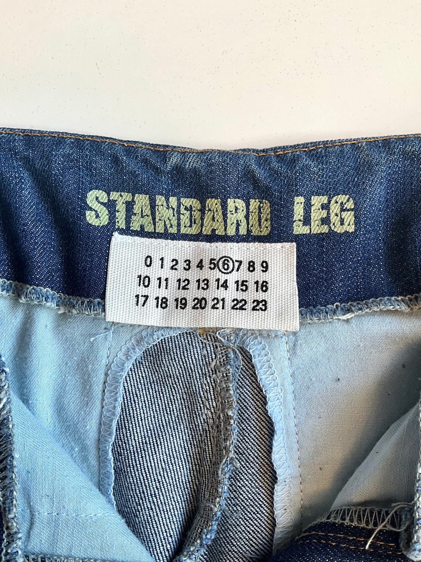 Vintage 2000s Maison Margiela MM6 Dark Wash Denim Straight Distressed Jeans, Small