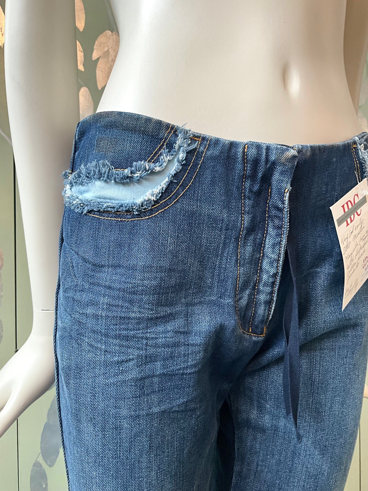 Vintage 2000s Maison Margiela MM6 Dark Wash Denim Straight Distressed Jeans, Small
