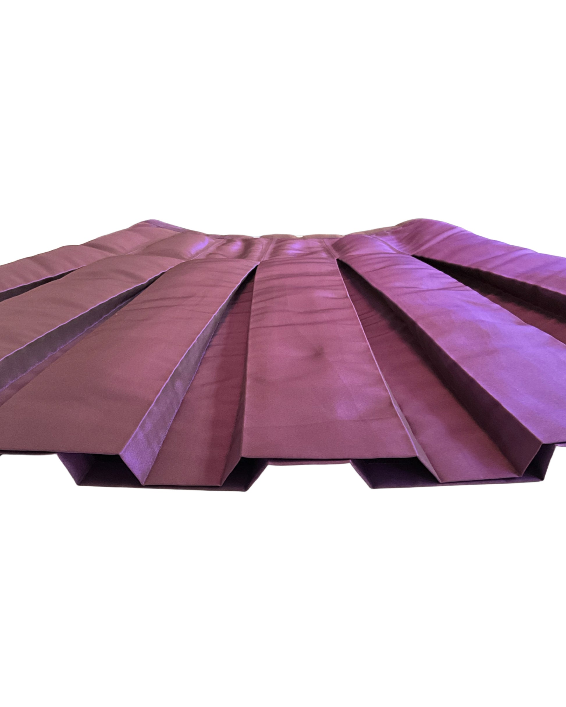 2010s Moschino Purple Silk Taffeta Box Pleated Skirt, W32