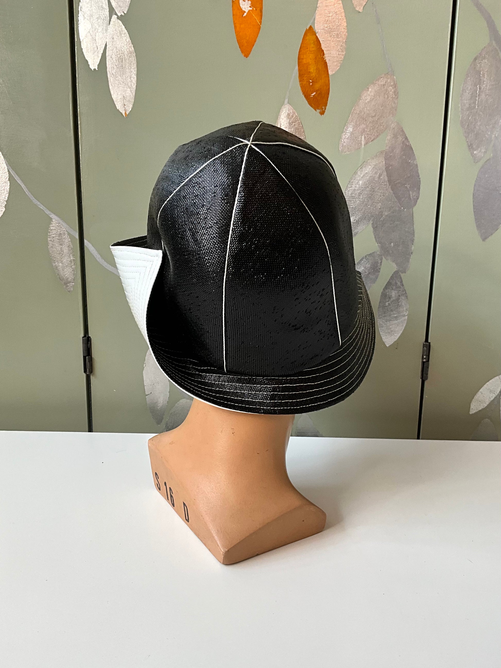 Vintage 1960s Mr.John Black and White Vinyl Mod Bucket Hat