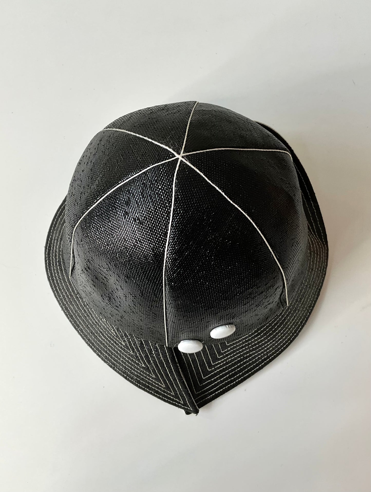 Vintage 1960s Mr.John Black and White Vinyl Mod Bucket Hat