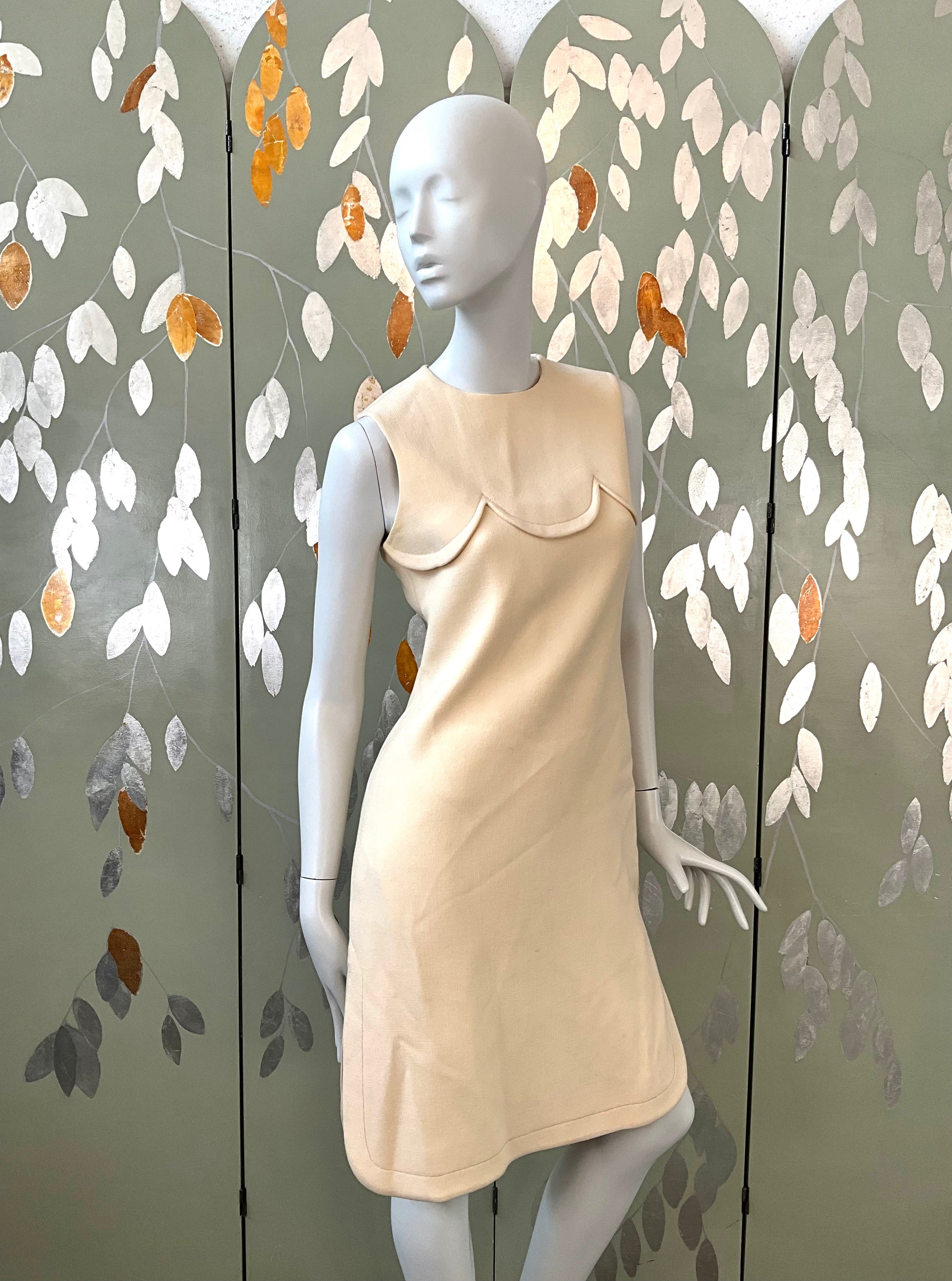 Vintage 1960s Pierre Cardin Cream Wool Shift Dress, Small – Ian