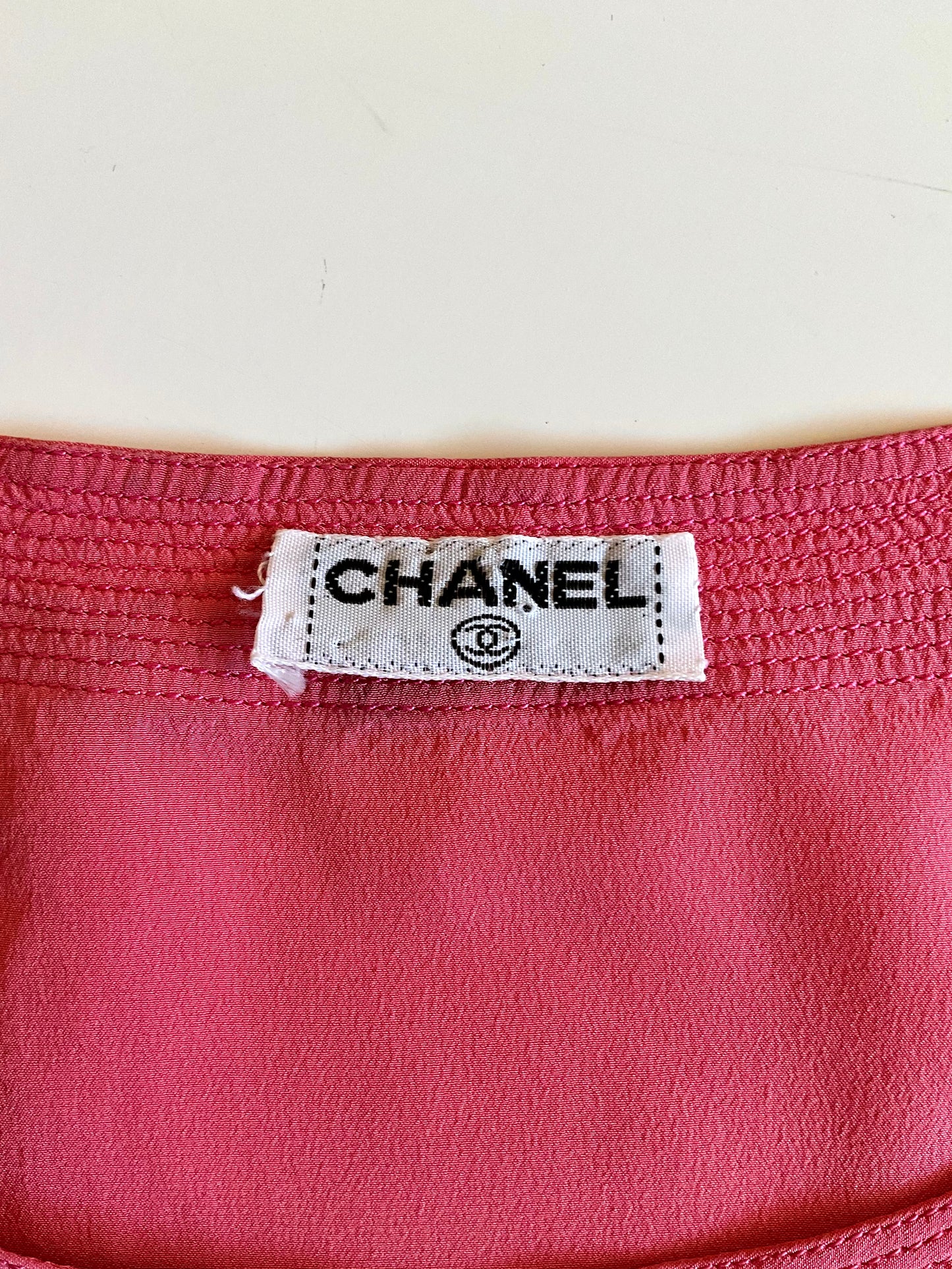 Vintage 1980s Chanel Pink Silk Tank Top, M/L