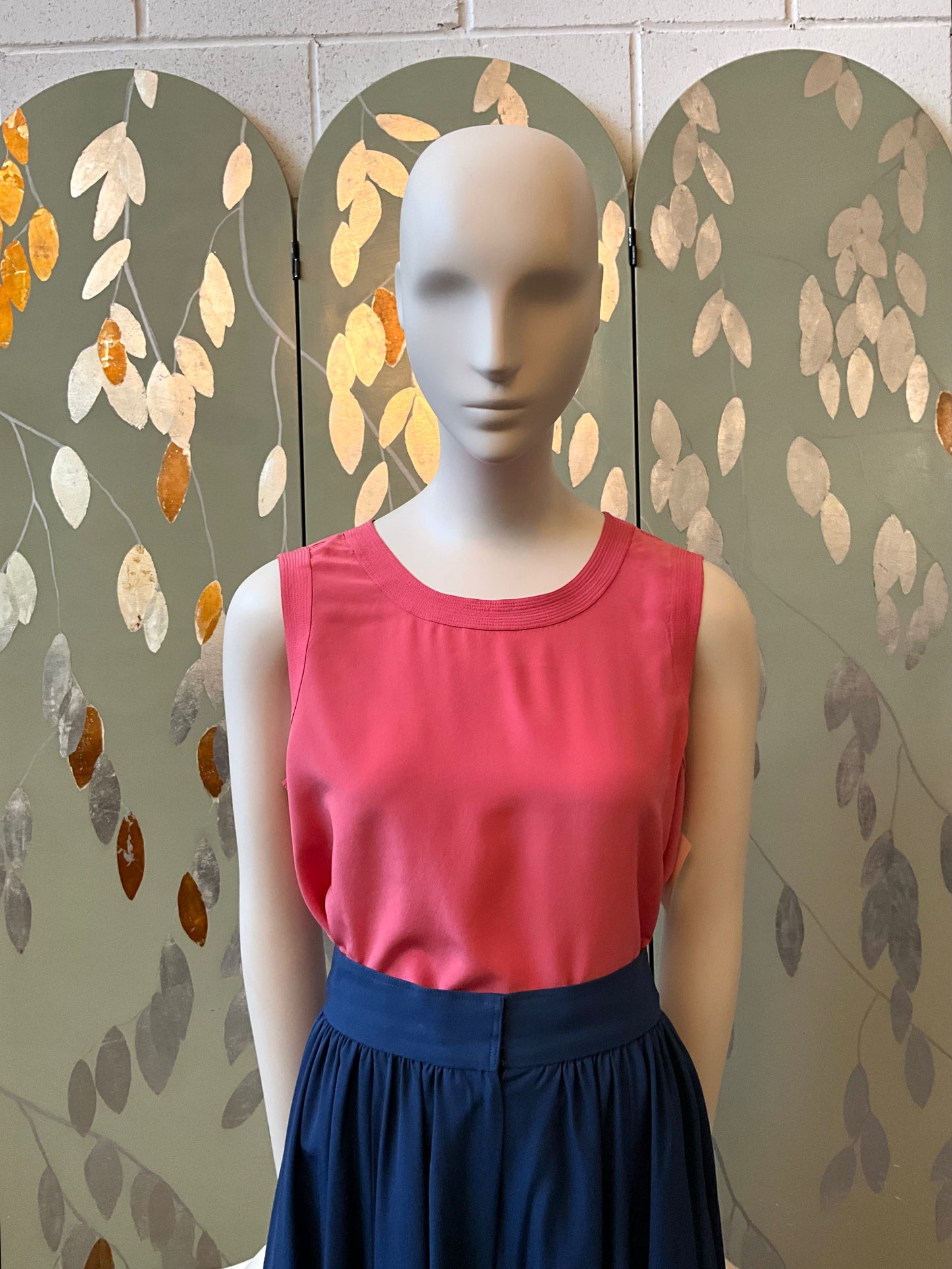 Vintage 1980s Chanel Pink Silk Tank Top, M/L