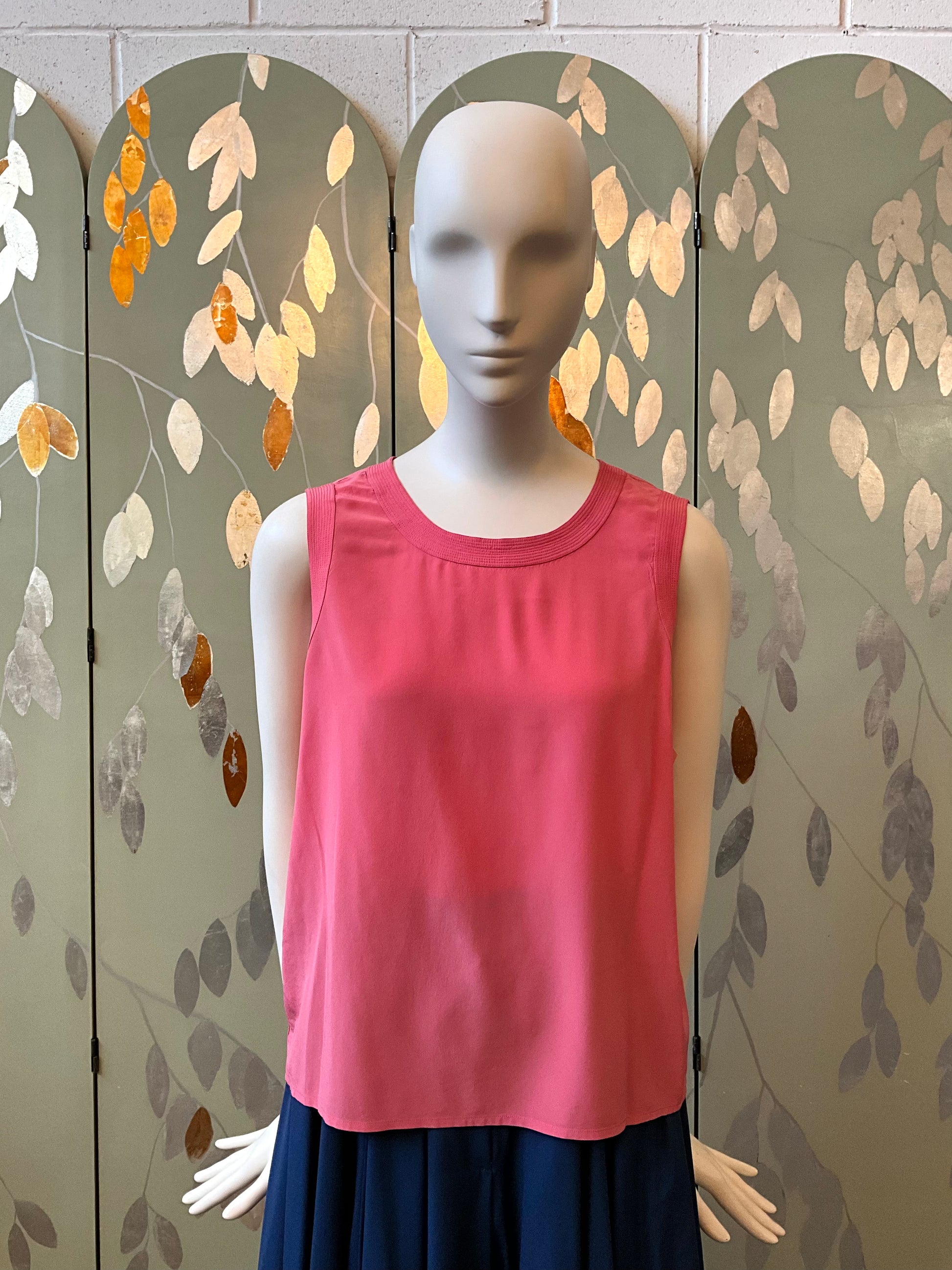 Vintage 1980s Chanel Pink Silk Tank Top, M/L