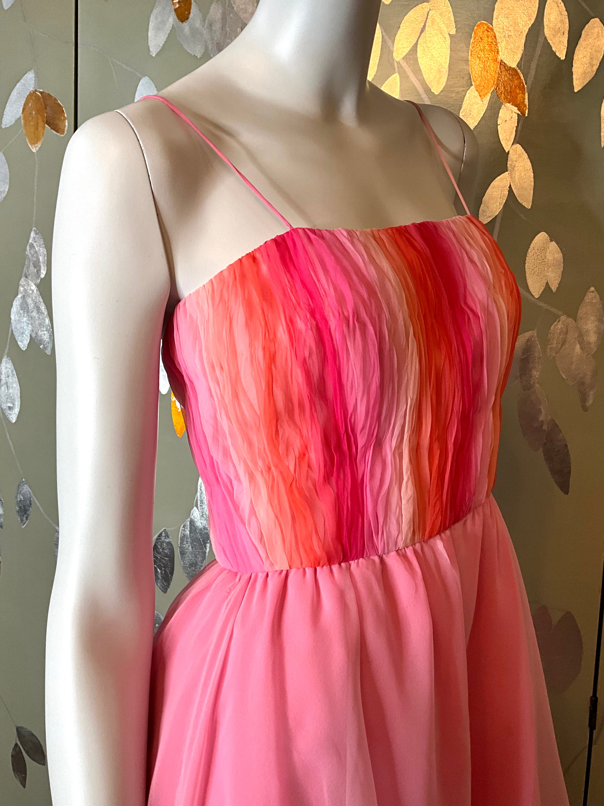 pink and orange birthday dress Pink Off the Shoulder Tulle Long Party Dress, Cute A-Line Prom Dress main image 1
