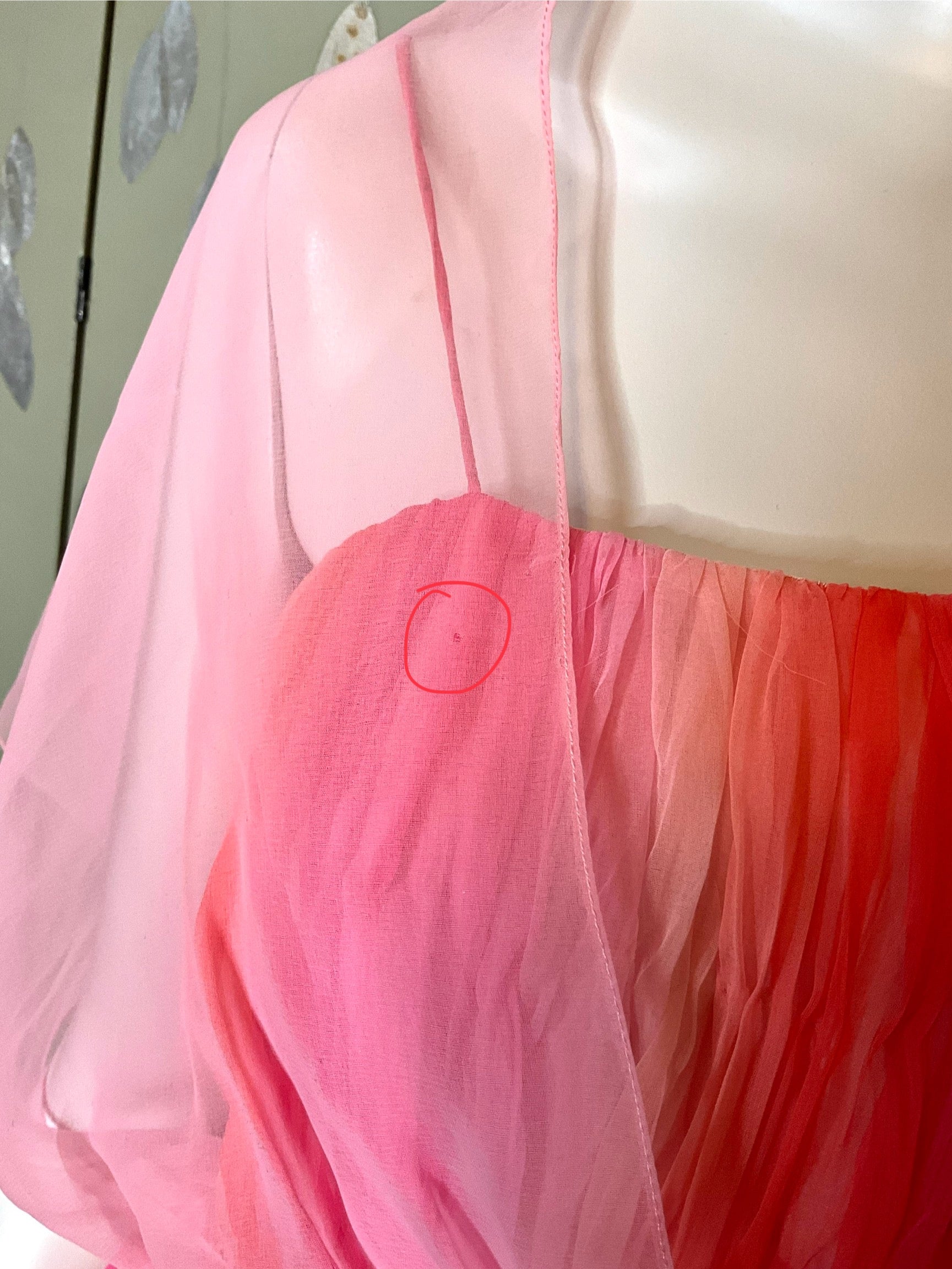 2000s Gradient Pink Handkerchief Hem Party Dress and Bolero 