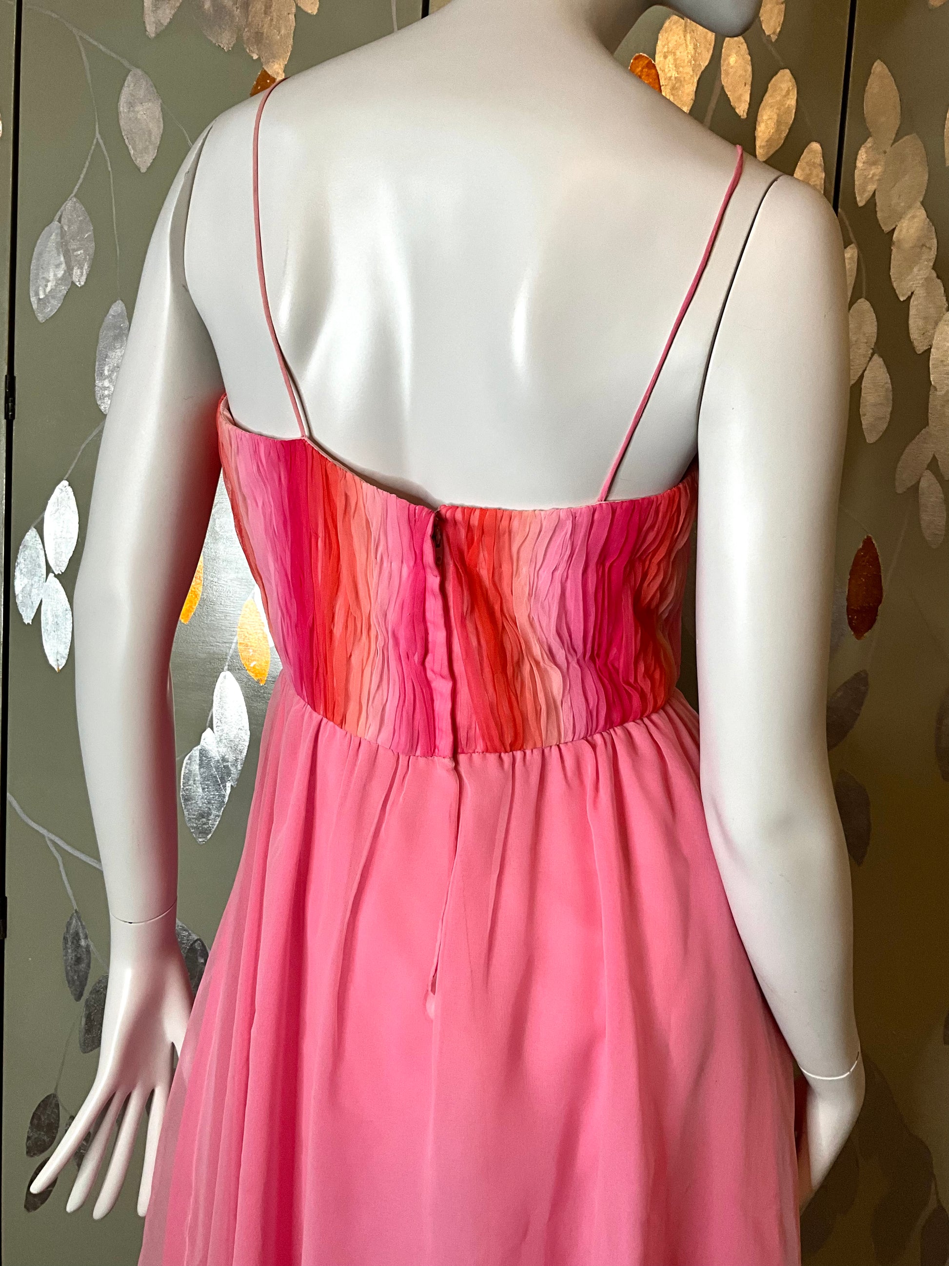 2000s Gradient Pink Handkerchief Hem Party Dress and Bolero 