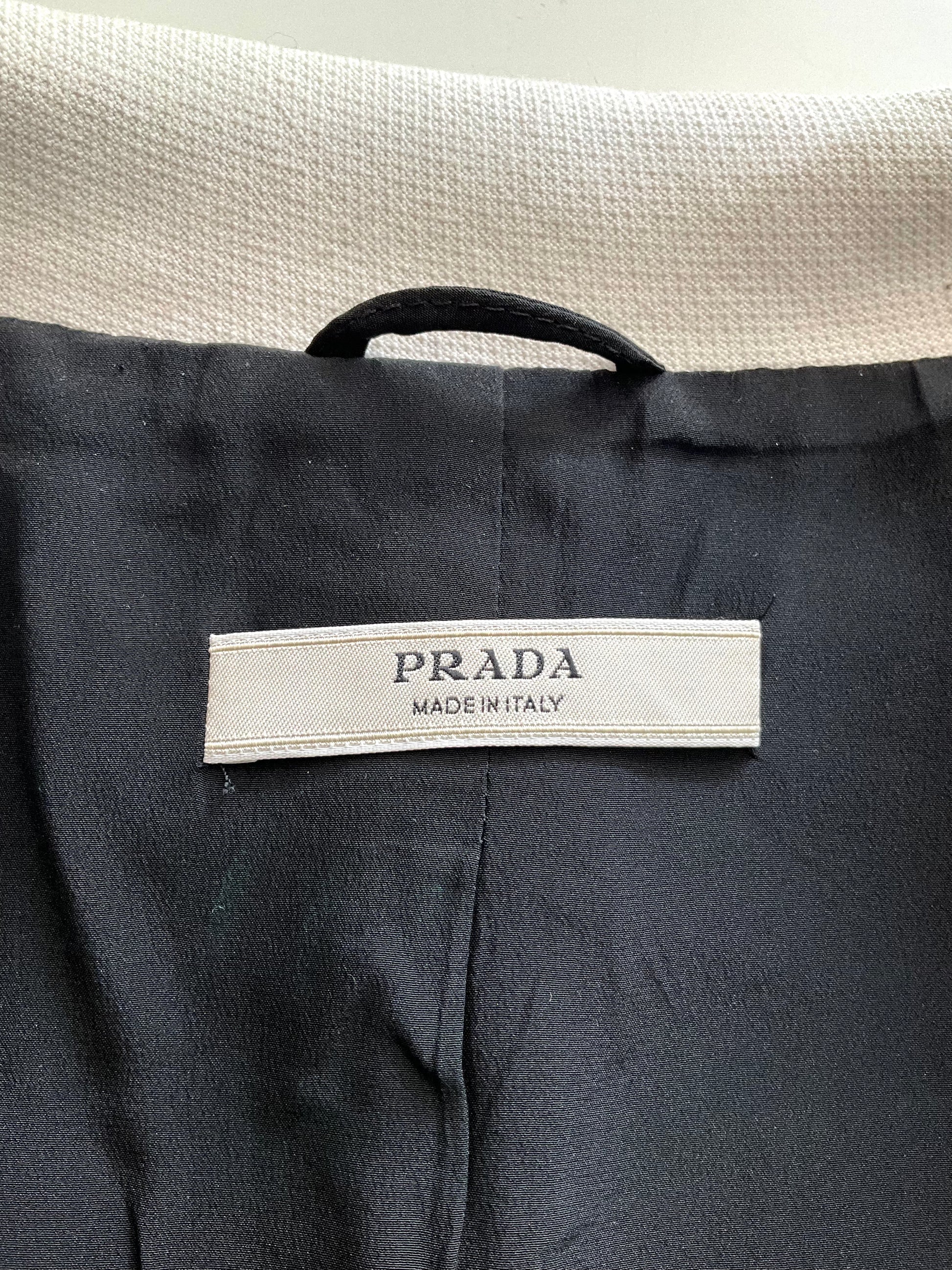 2000s/10s Prada Black and White Cotton Skirt Suit, XS