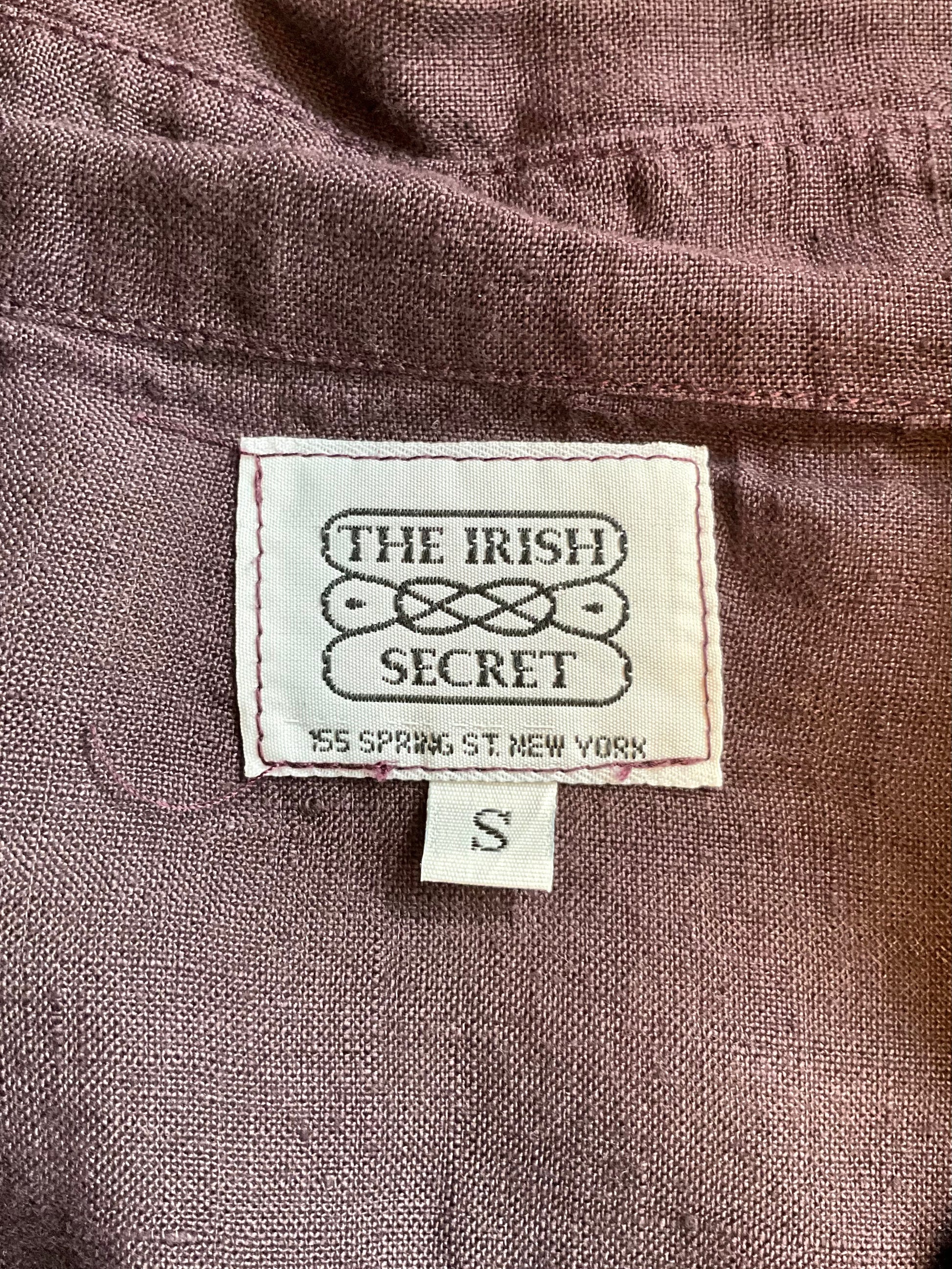 Vintage 1990s Purple Linen Shirt and Waistcoat Set, Small 