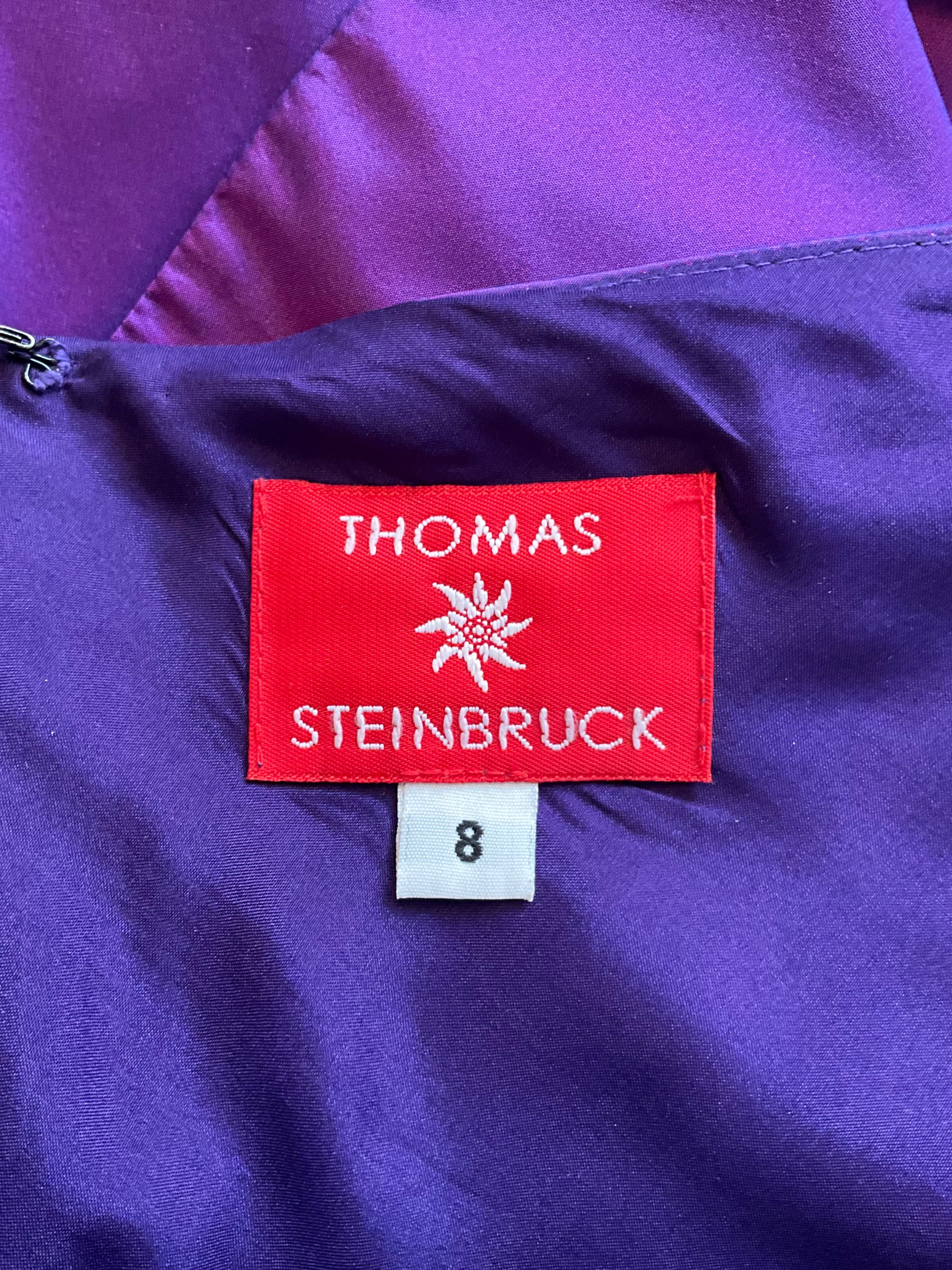 Vintage Y2K Purple Silk Taffeta Maxi Evening Skirt with Waterfall Ruffle, W32