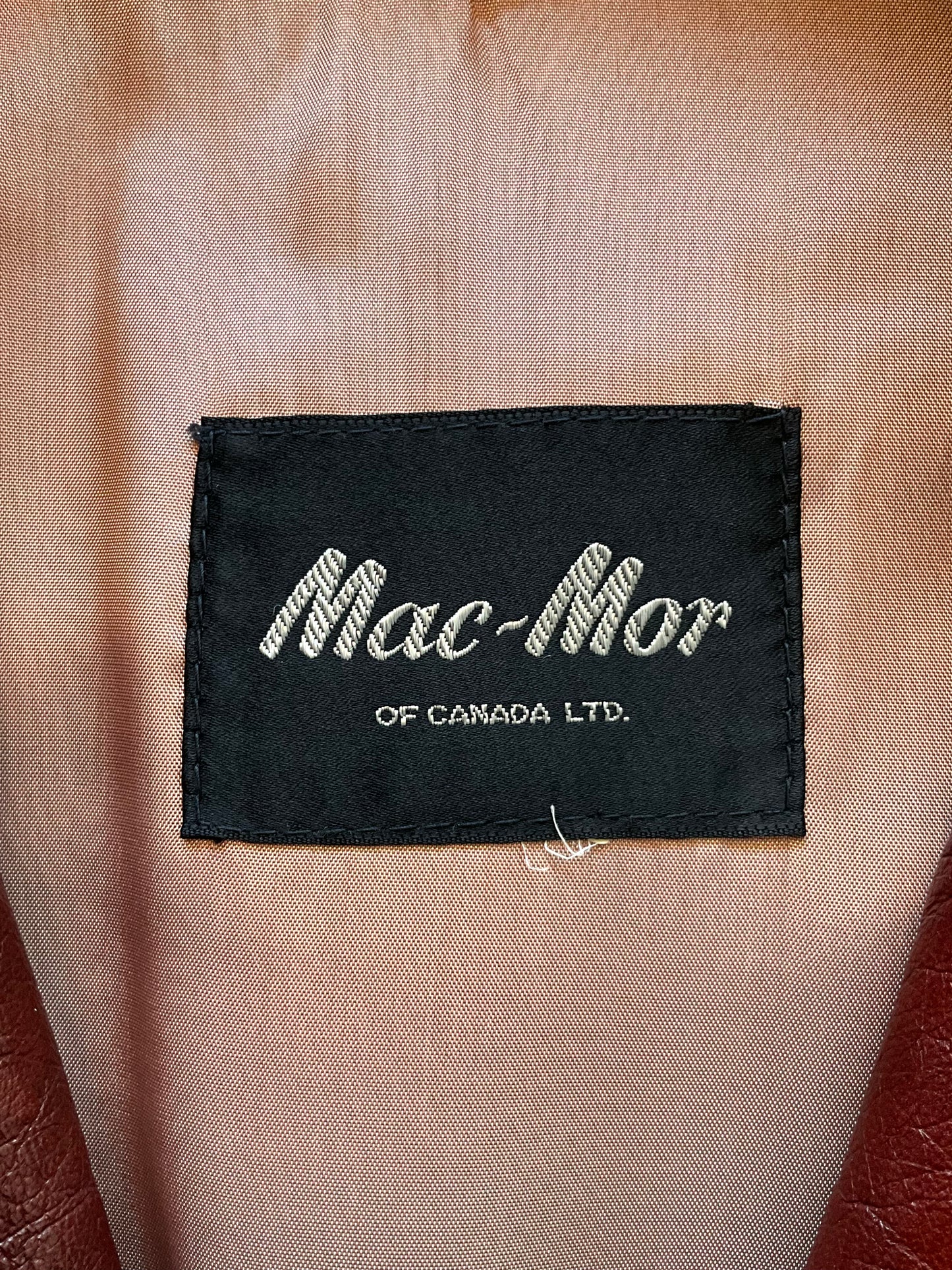 Vintage 1970s Burgundy Red Leather Men's Belted Jacket, Mac-Mor, Large 