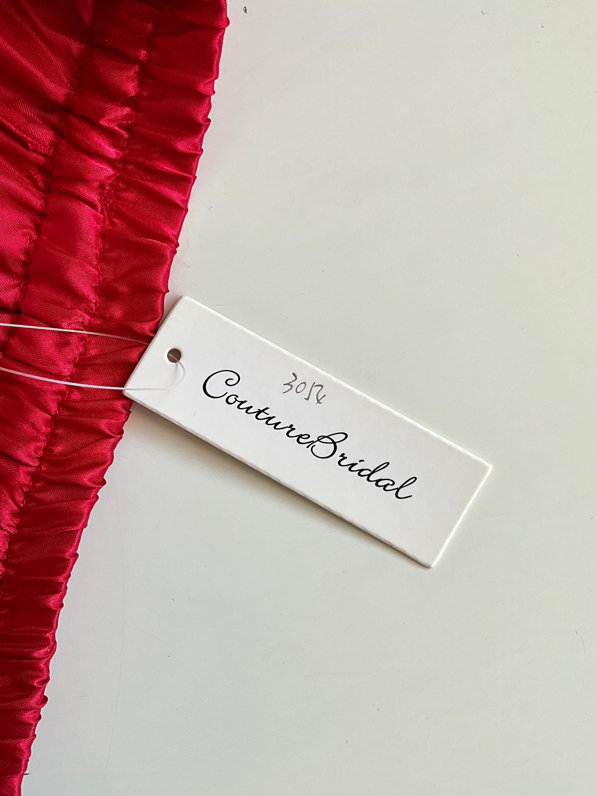 Vintage Deadstock Ruby Red Tulle Maxi Skirt, L/XL