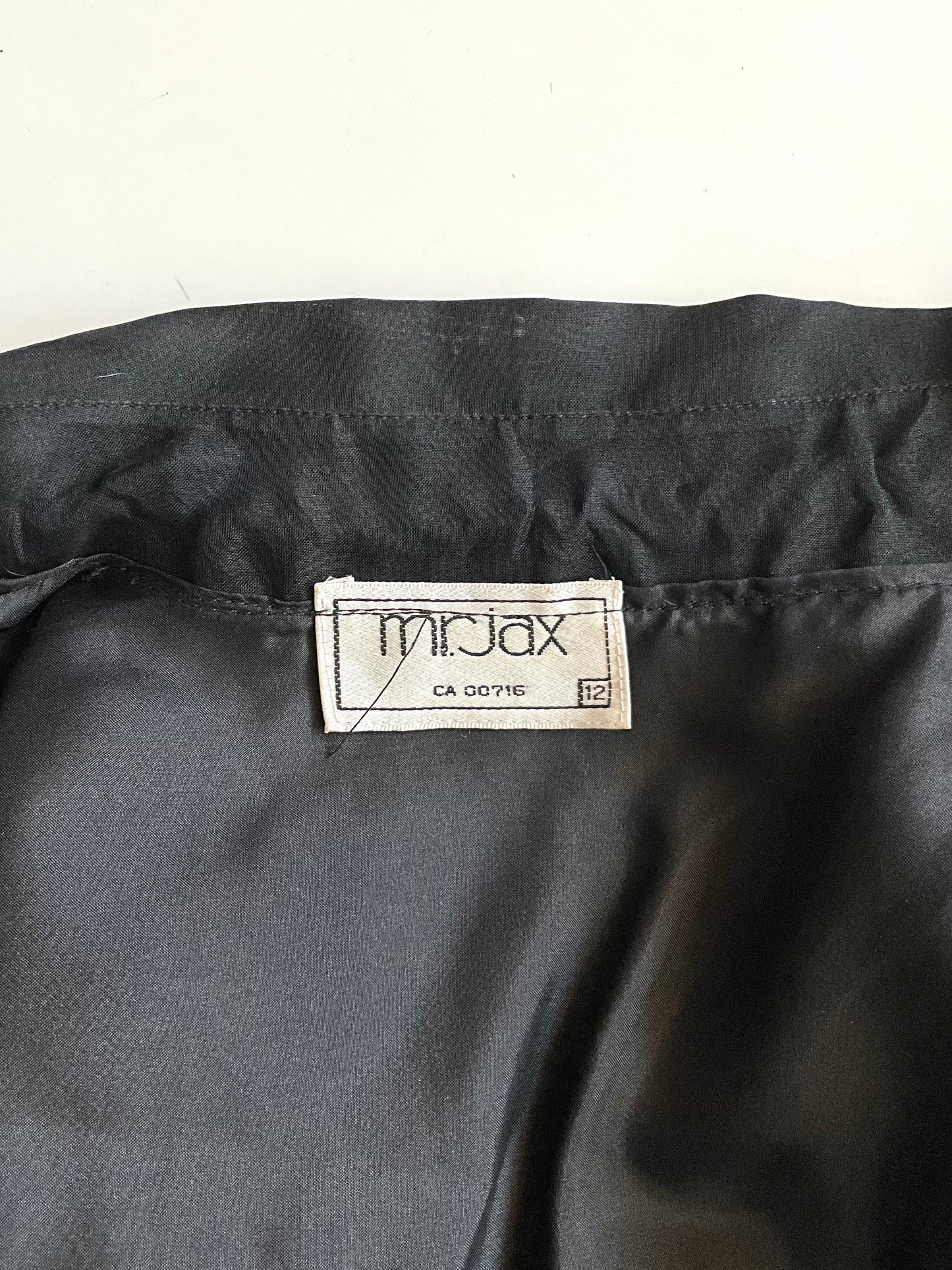 Vintage 1980s Sheer Black Silk Ruffle Blouse, L/XL