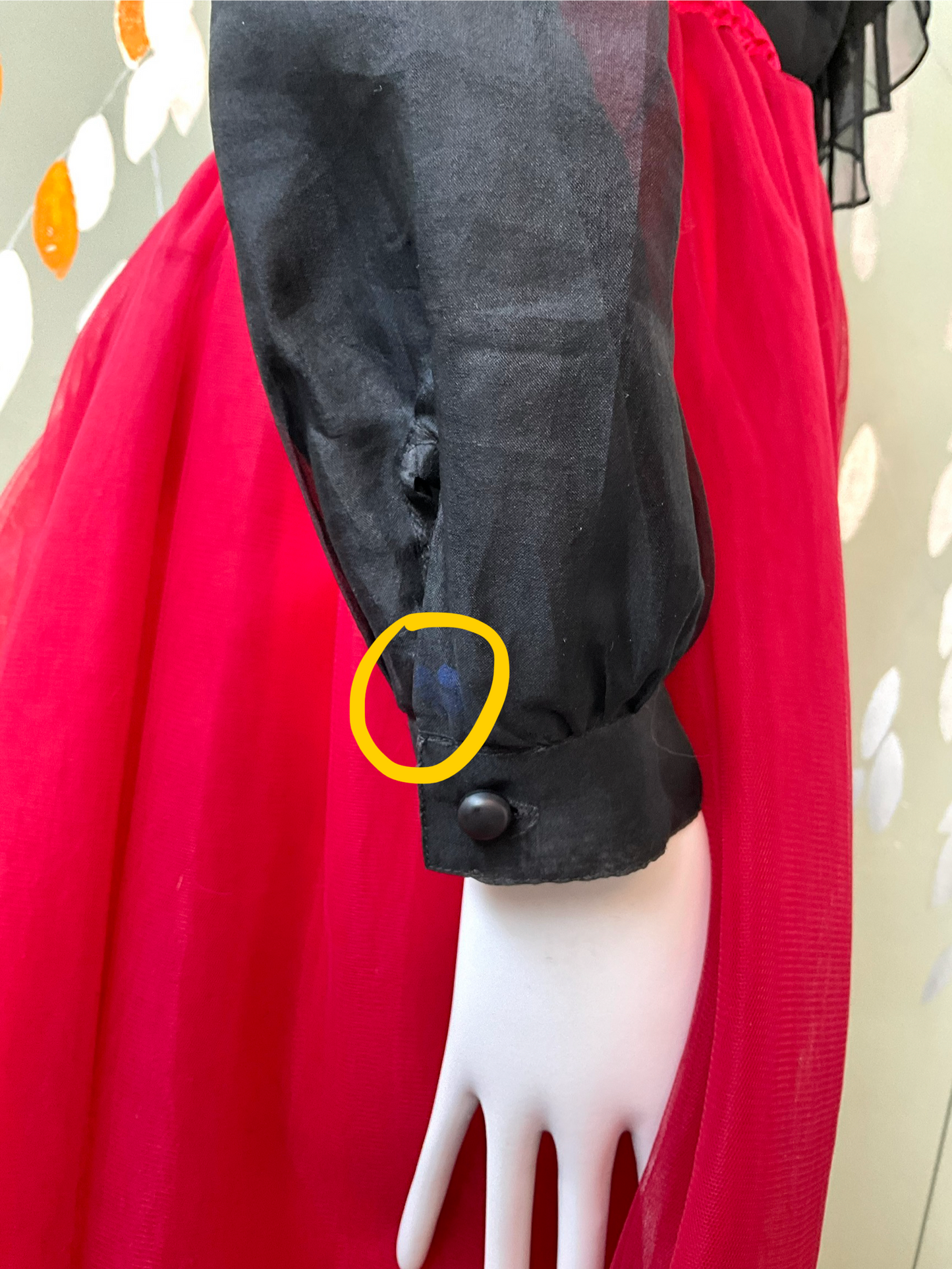 Vintage 1980s Sheer Black Silk Ruffle Blouse, L/XL