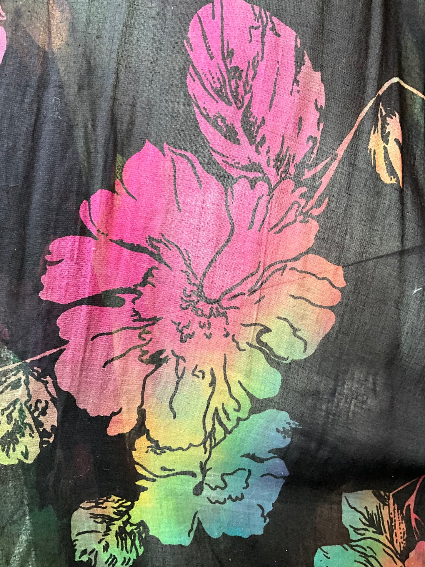 Colorful floral design on a black background