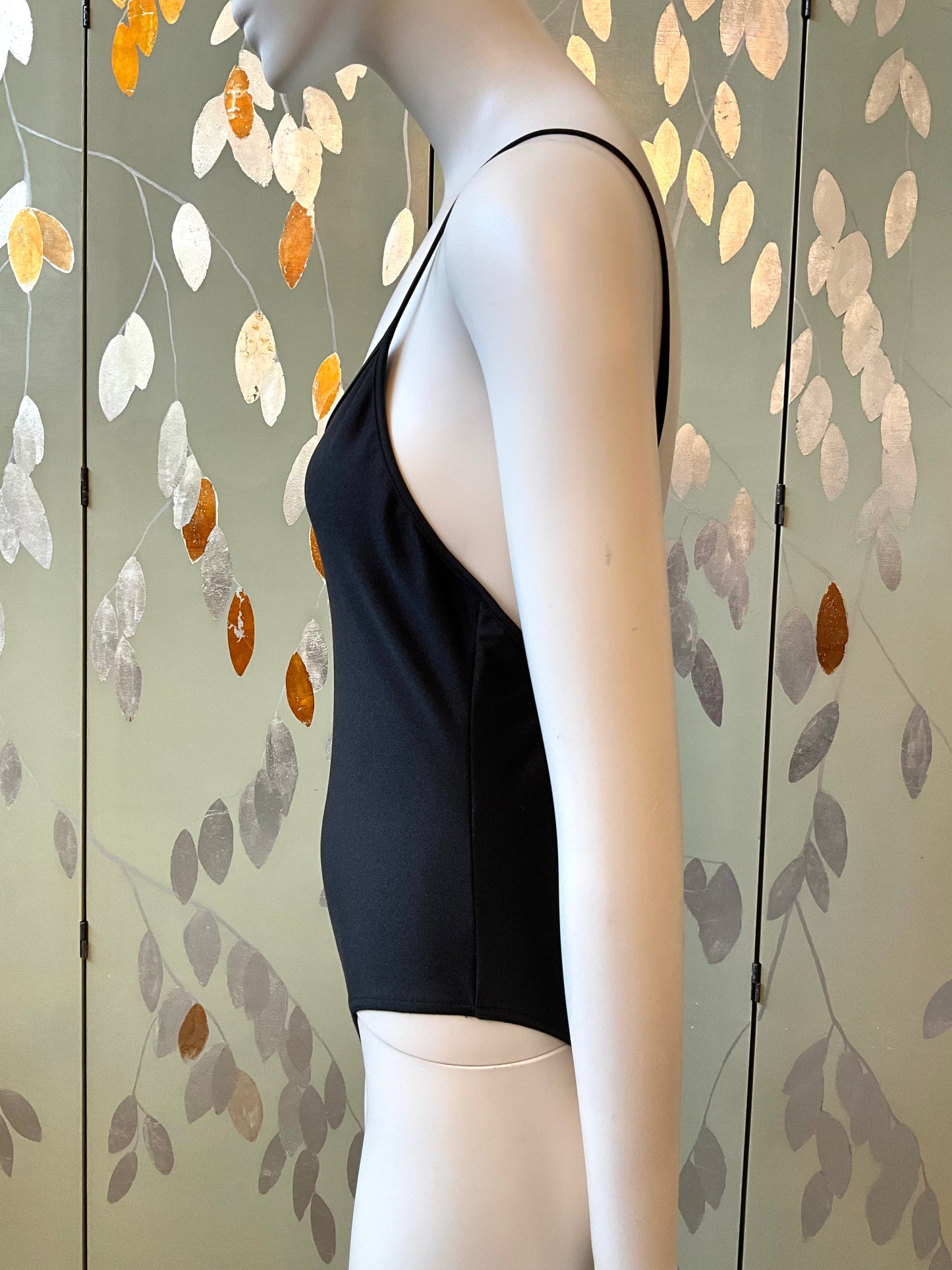 Vintage 1980s Sonia Rykiel Black Bedazzled Anchor Swimsuit, Medium