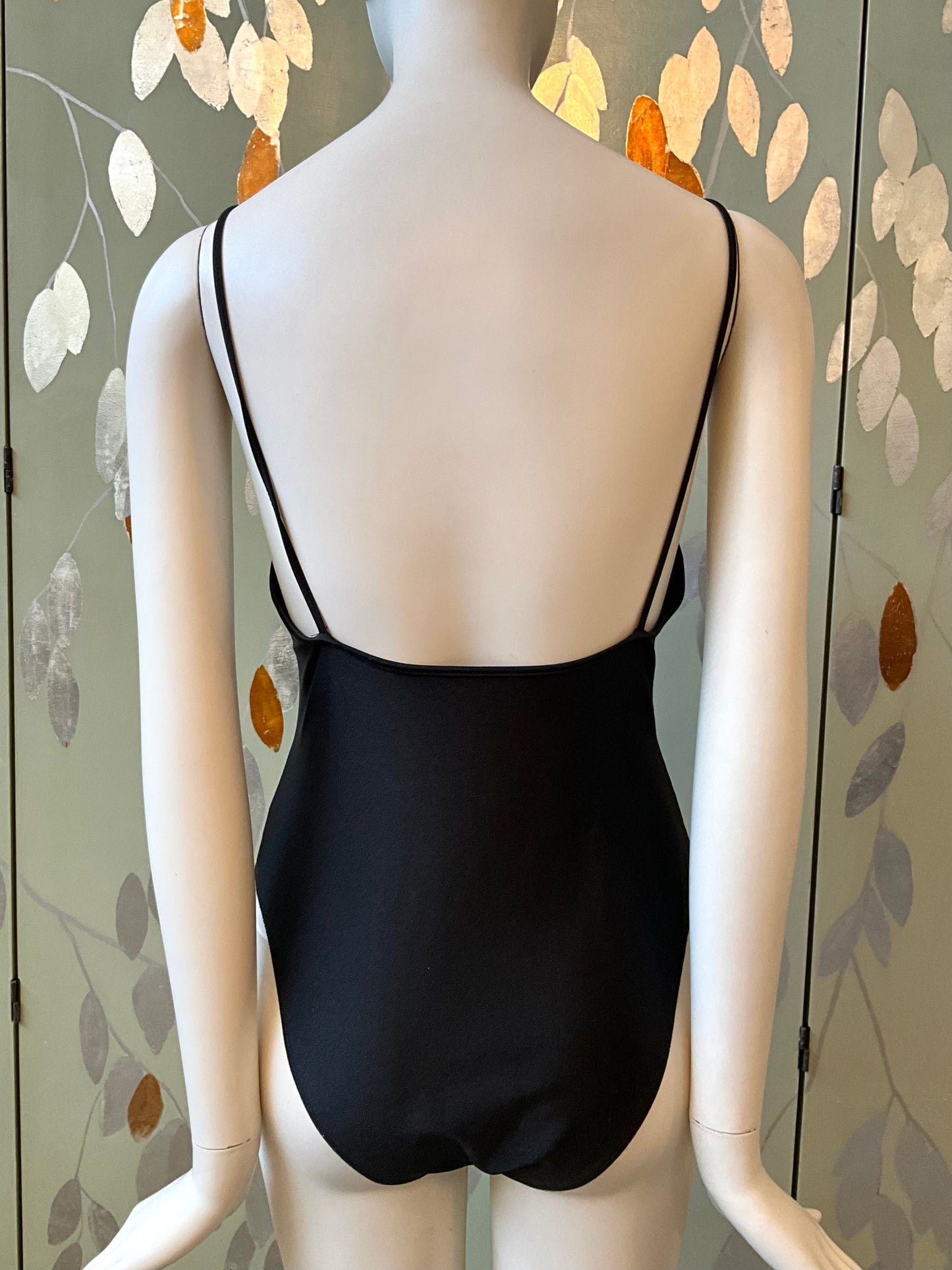Vintage 1980s Sonia Rykiel Black Bedazzled Anchor Swimsuit, Medium