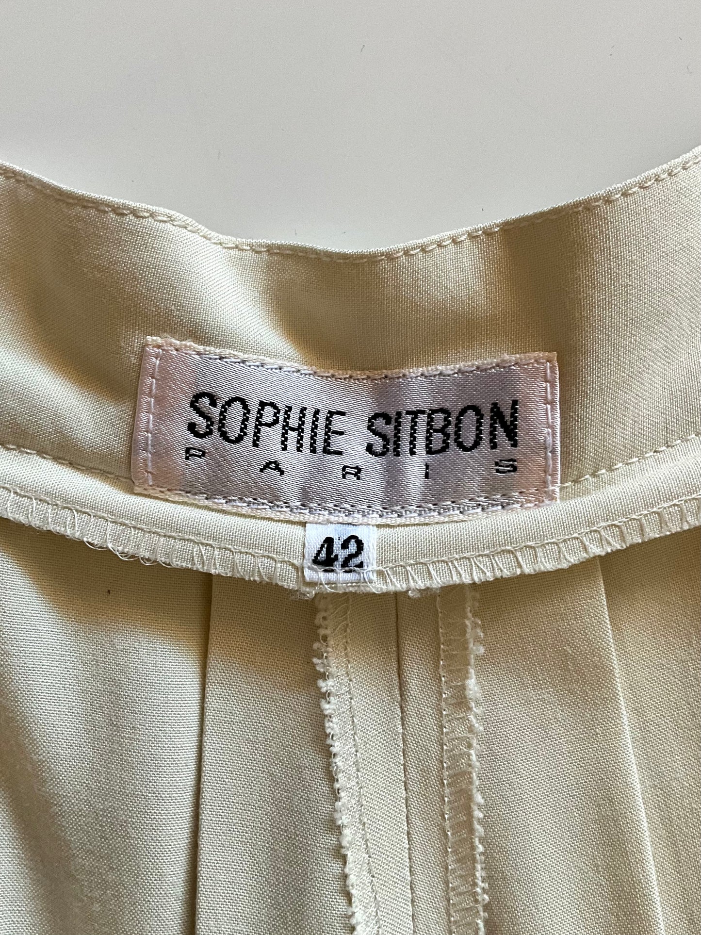 Vintage 1980s Cream Sophie Sitbon Wide Pleated Trousers, W28