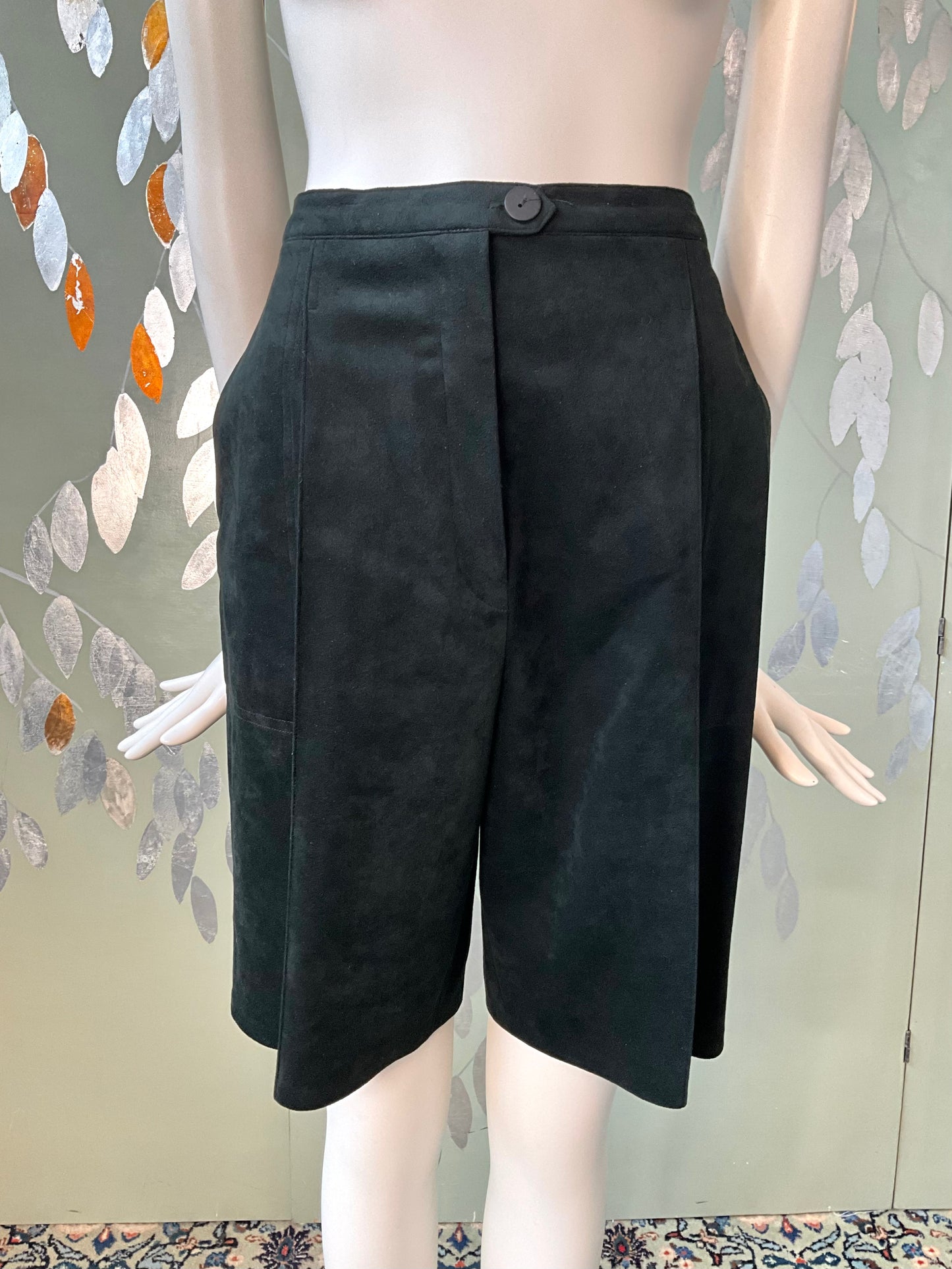 Vintage 1980s Black Ultra Suede Shorts and Jacket Set, Medium