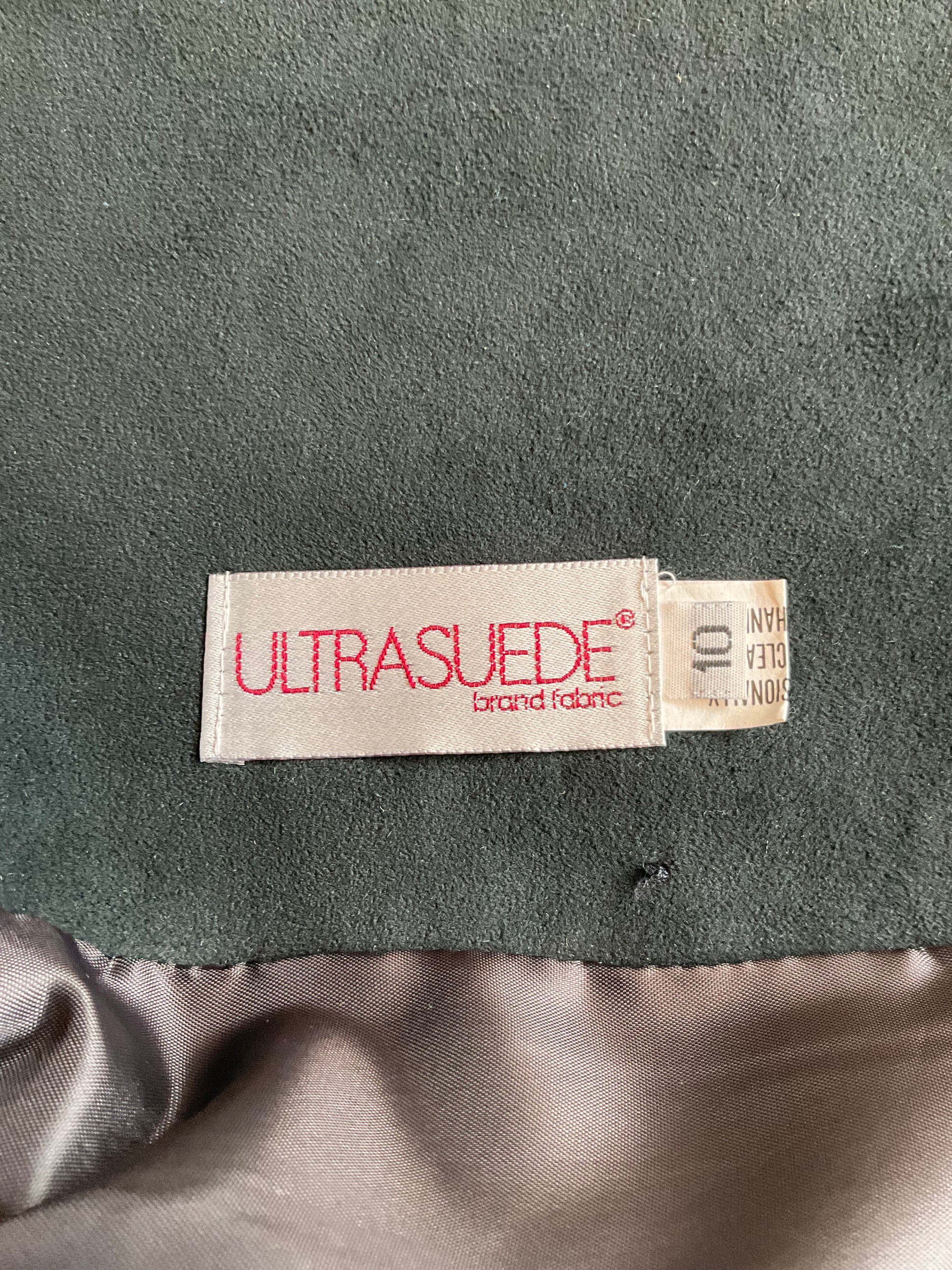 Vintage 1980s Black Ultra Suede Shorts and Jacket Set, Medium