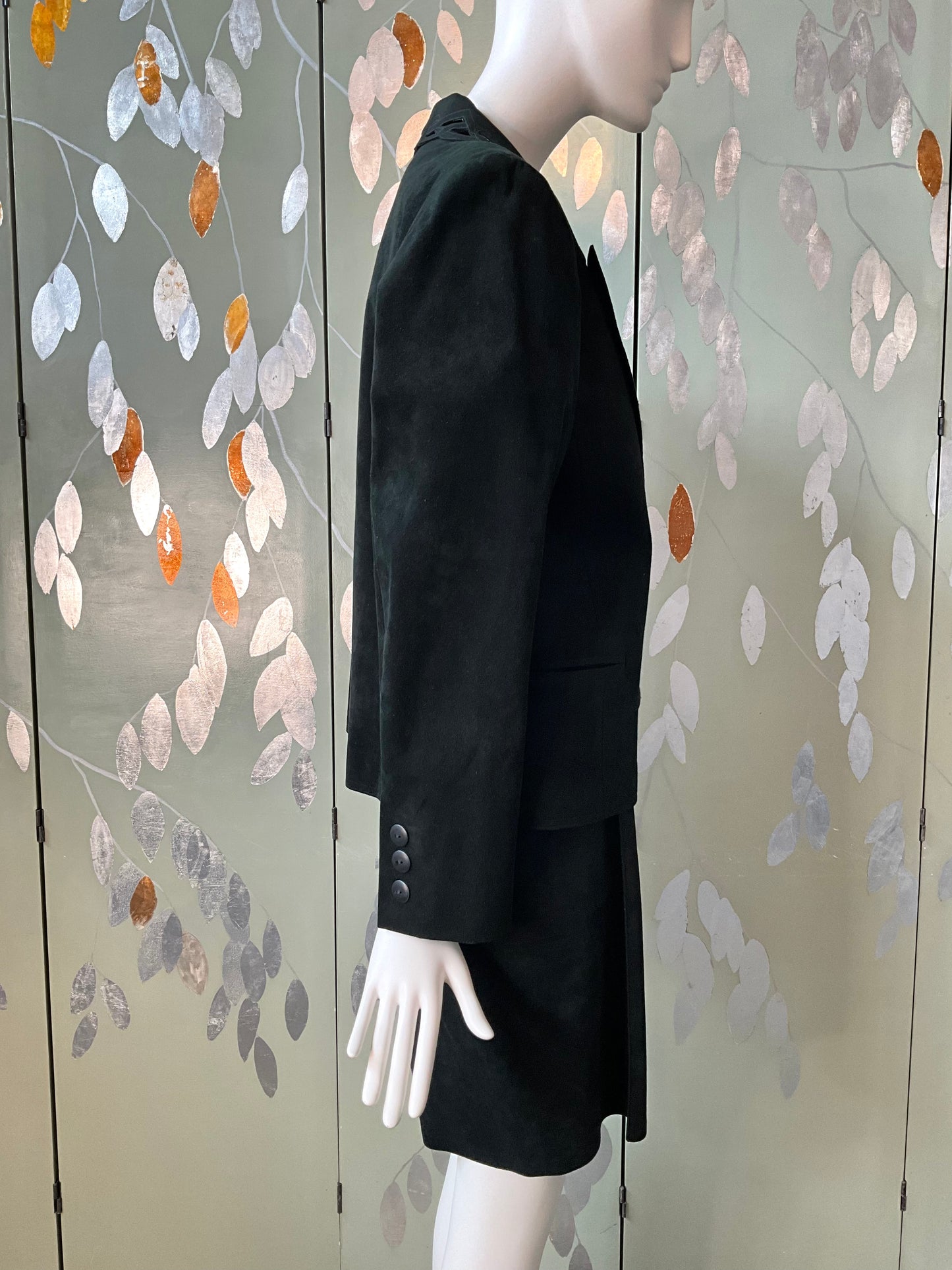 Vintage 1980s Black Ultra Suede Shorts and Jacket Set, Medium