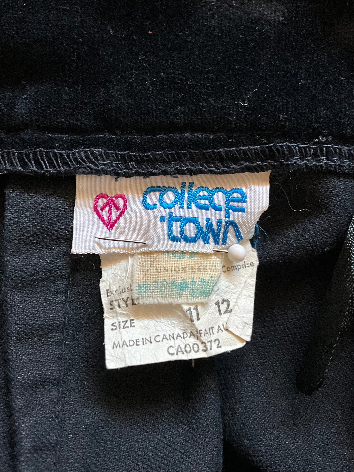 Vintage 1970s Black Velvet 3 Piece Skirt, Vest and Jacket Set, XS