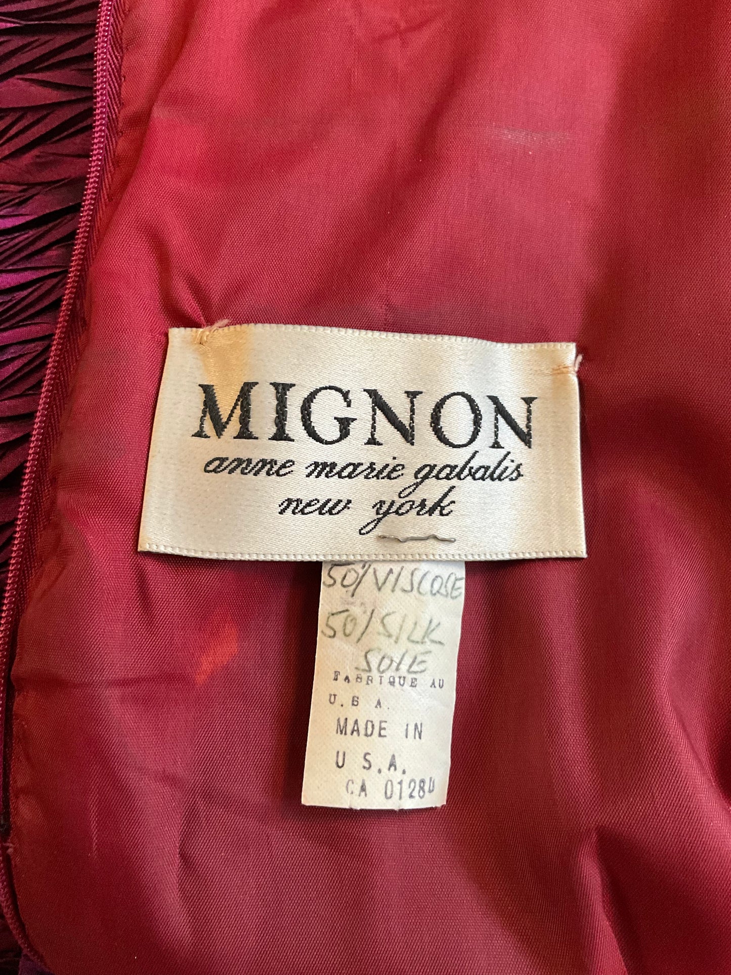 Vintage 1980s Purple Velvet and Taffeta Long Sleeve Tiered Dress, Small 