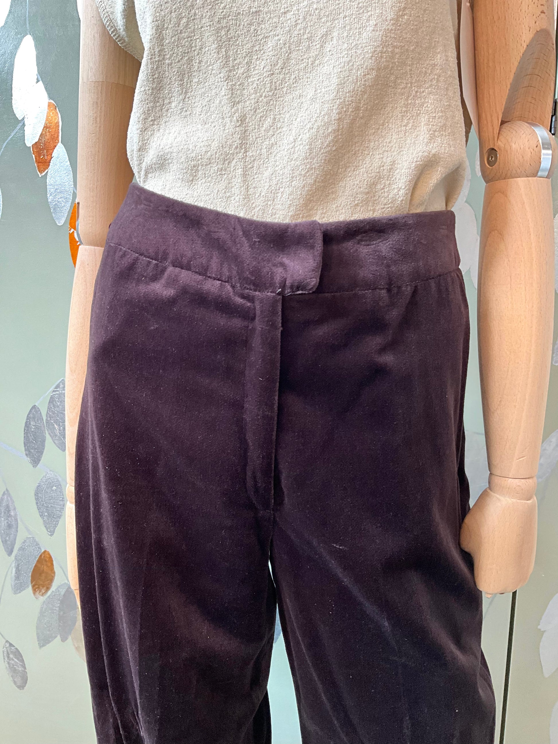 Vintage 1970s Dark Brown Velvet Wide Leg Pant Suit, Small 