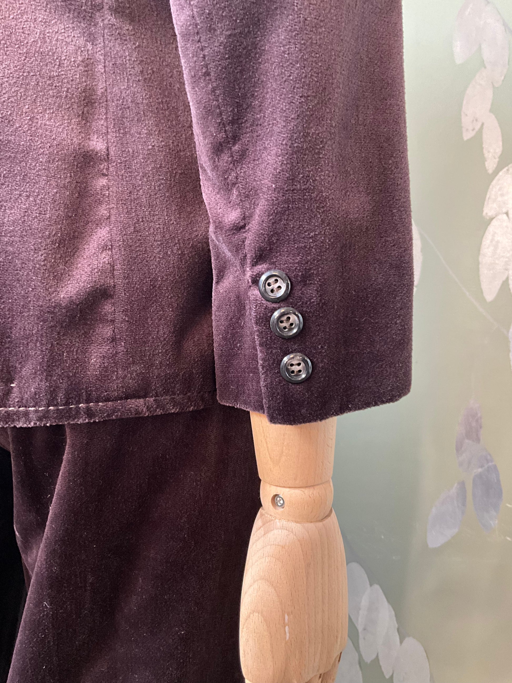 Vintage 1970s Dark Brown Velvet Wide Leg Pant Suit, Small 