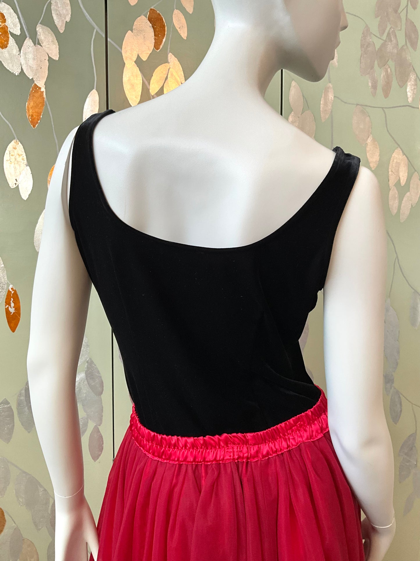 Vintage 1990s Black Velvet Tank Top, Medium 