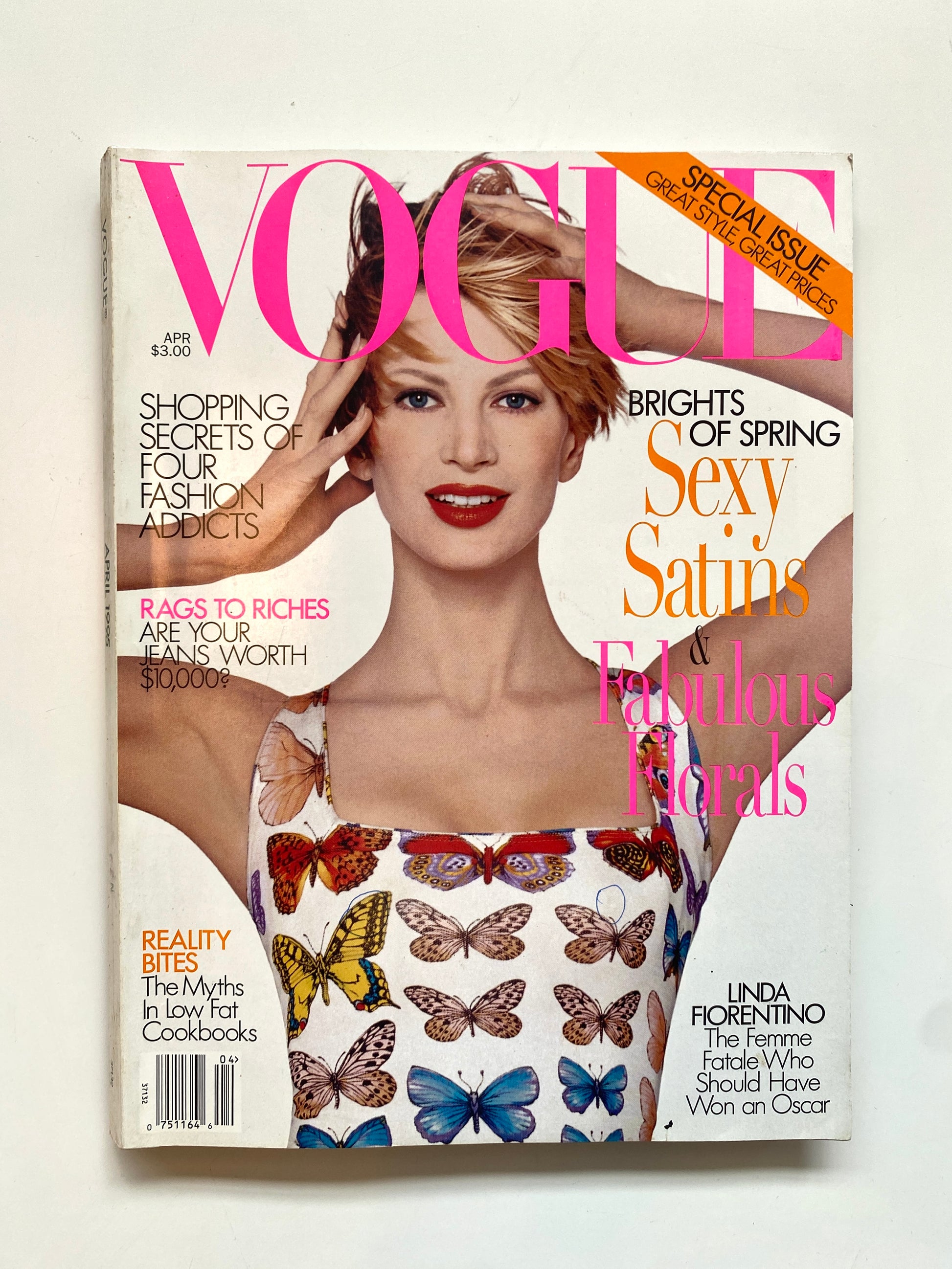 Vintage Vogue Magazine, April 1995, Kristen McMenamy Cover 