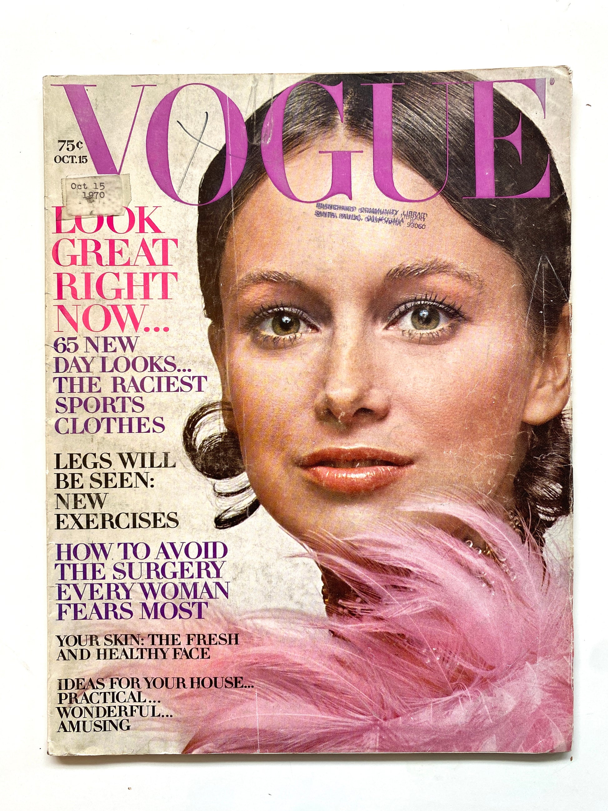 Vintage Vogue Magazine, October 15 1970, Karen Graham 
