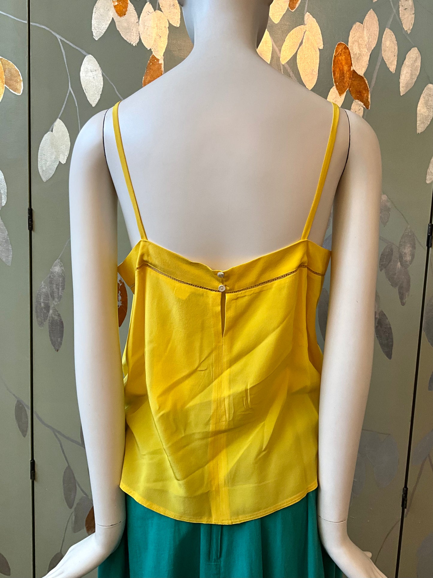 Vintage 1980s Chloe Yellow Silk Camisole Top, Medium
