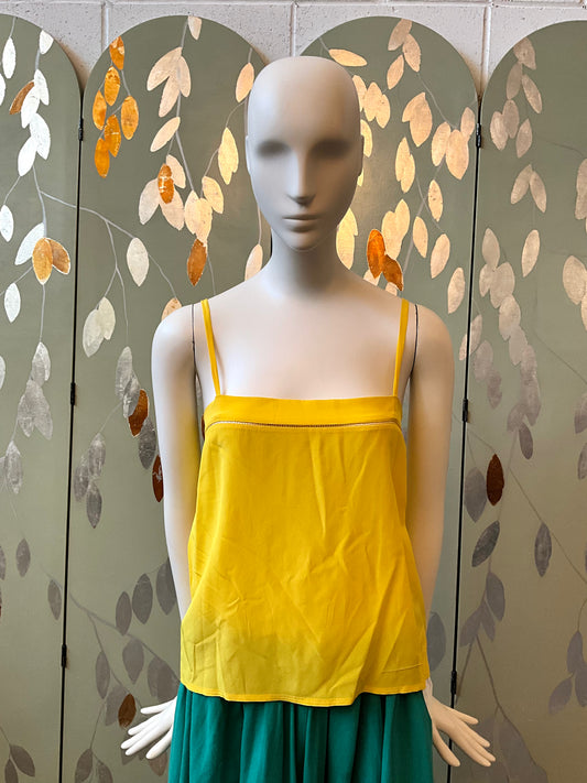 Vintage 1980s Chloe Yellow Silk Camisole Top, Medium