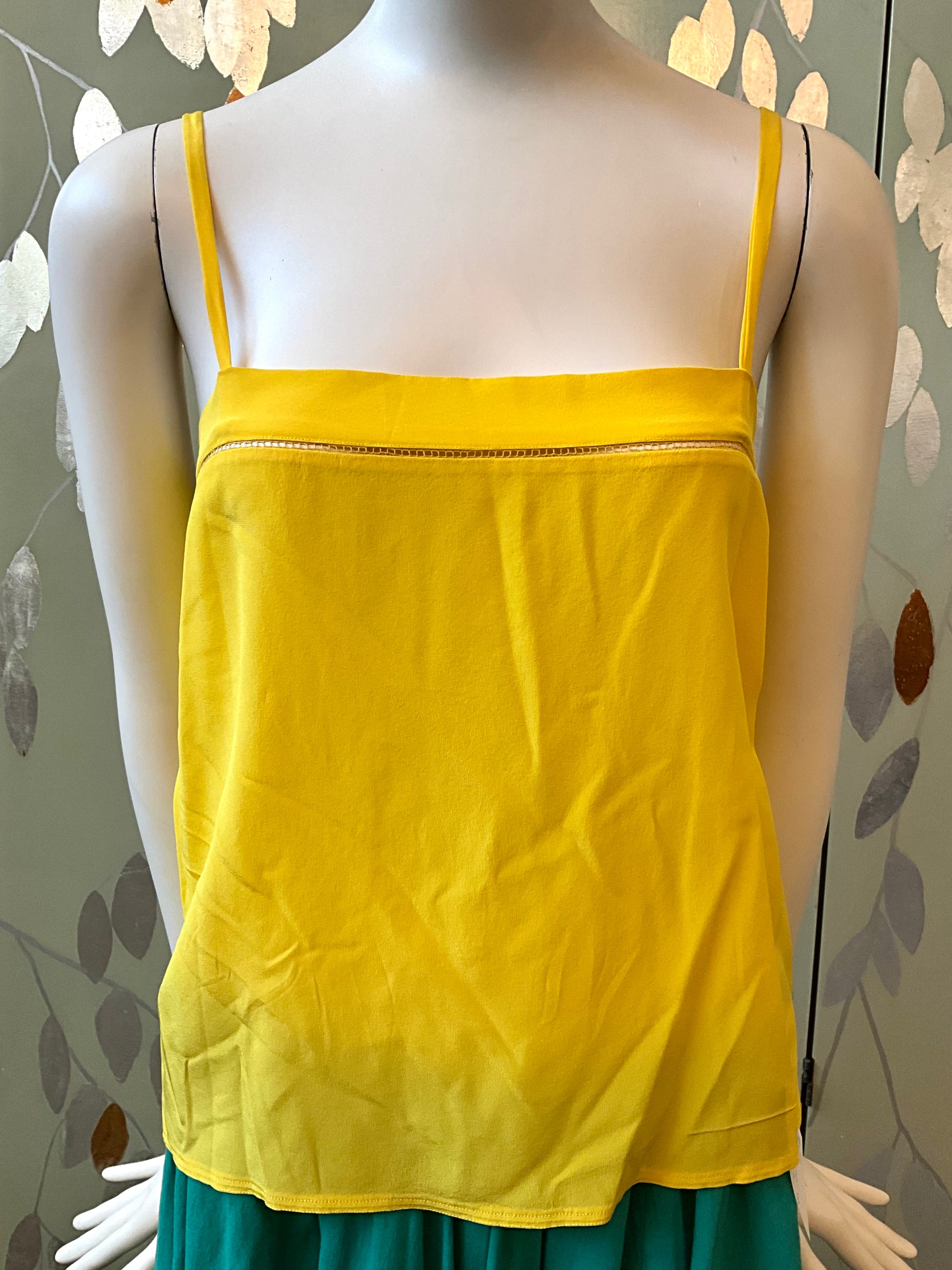 Vintage 1980s Chloe Yellow Silk Camisole Top, Medium