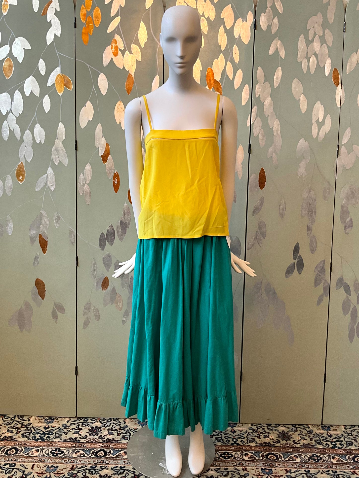 Vintage 1980s Chloe Yellow Silk Camisole Top, Medium