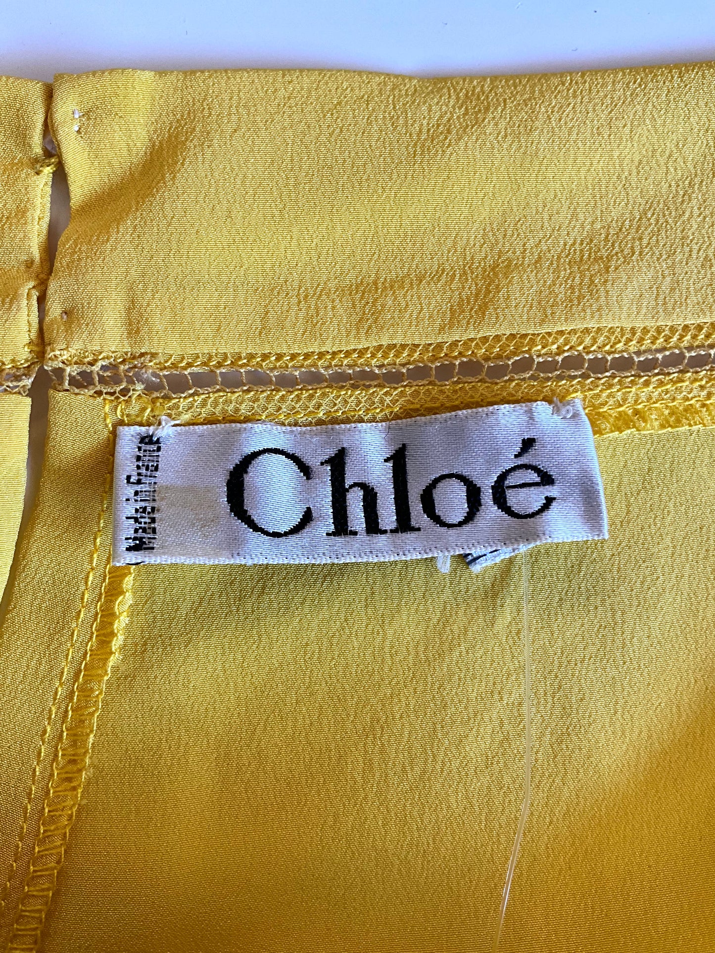 Vintage 1980s Chloe Yellow Silk Camisole Top, Medium