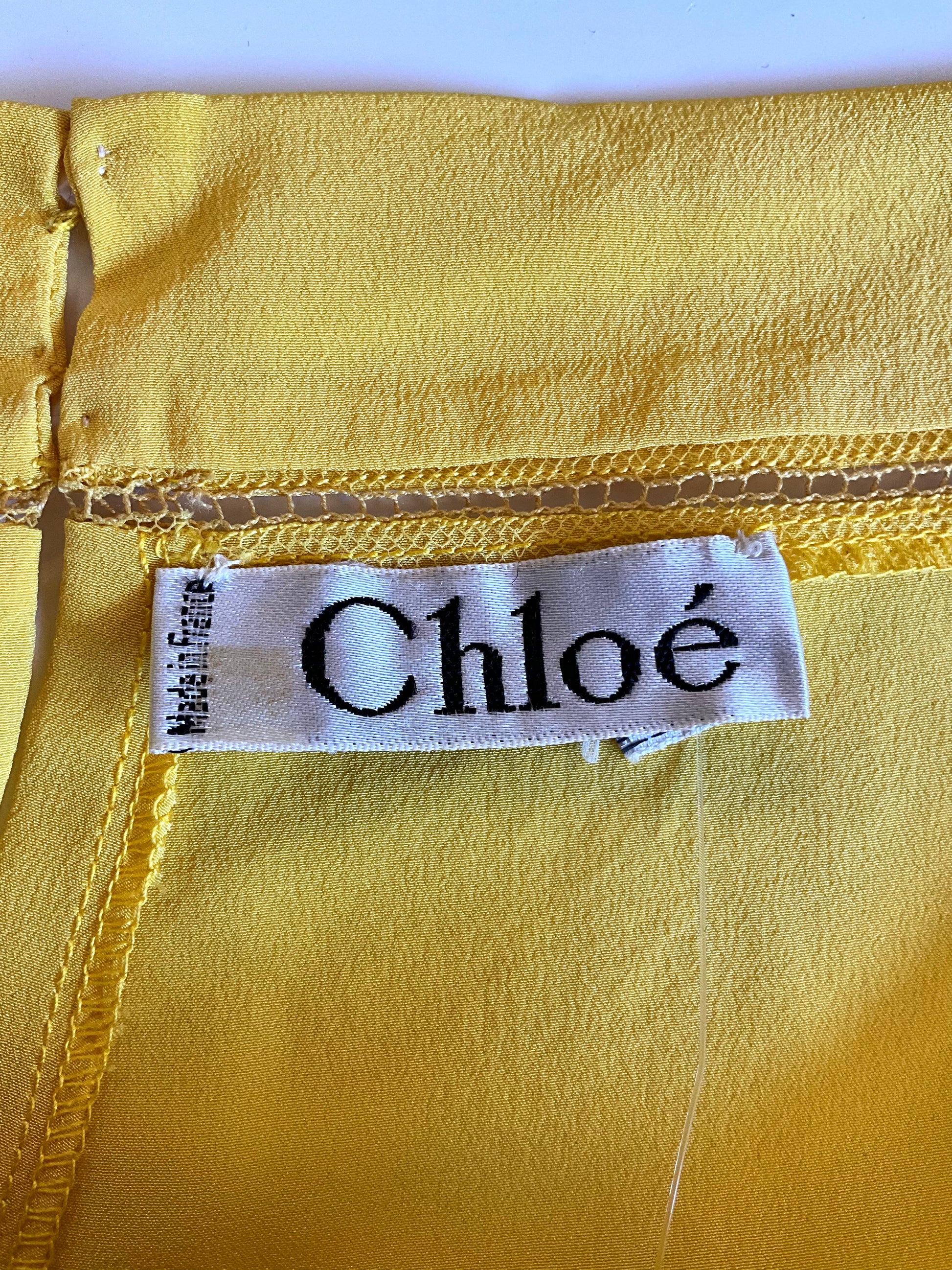 Vintage 1980s Chloe Yellow Silk Camisole Top, Medium