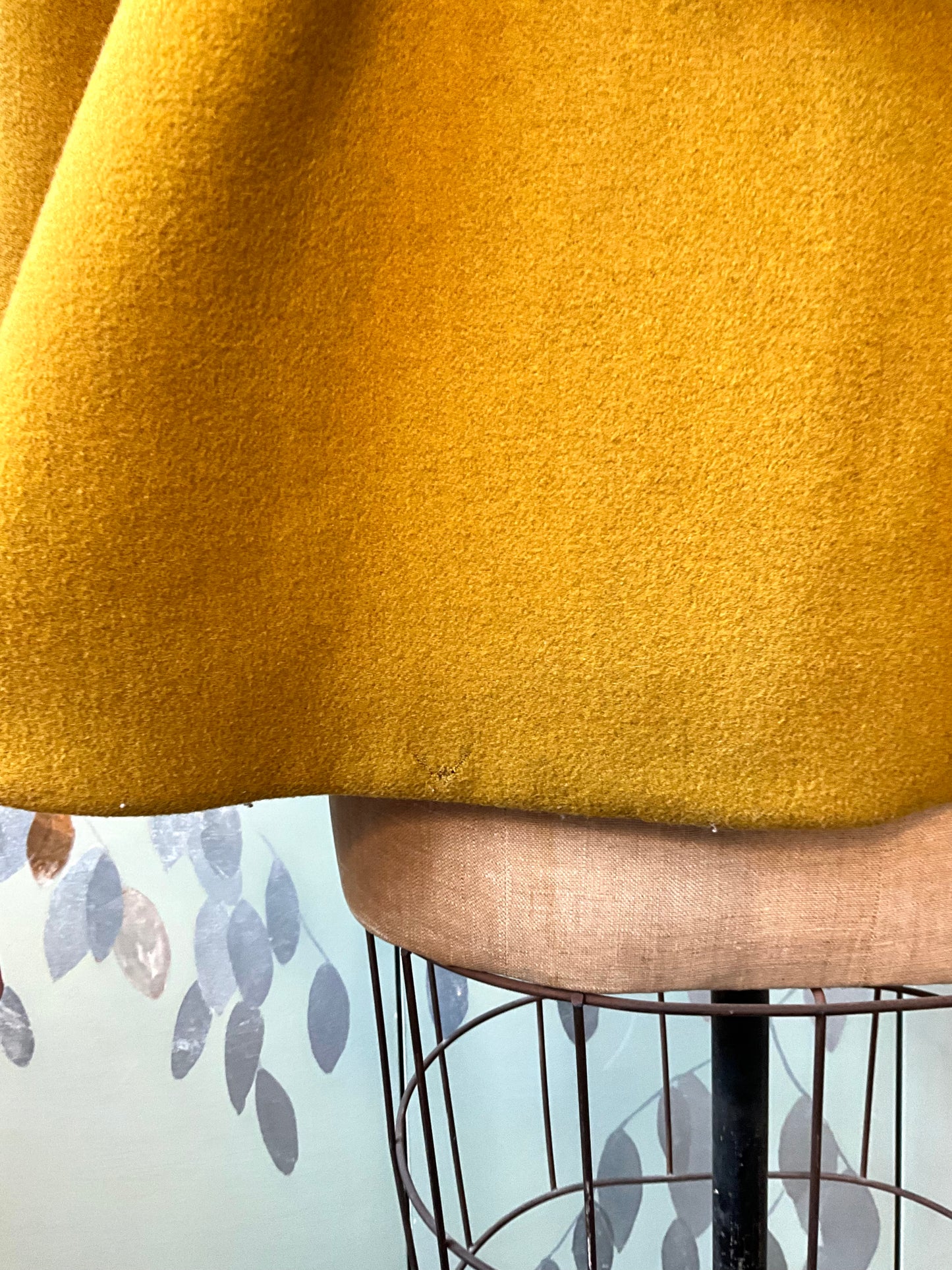 Vintage 1990s Yellow Wool Raglan Sleeve Coat, Large 