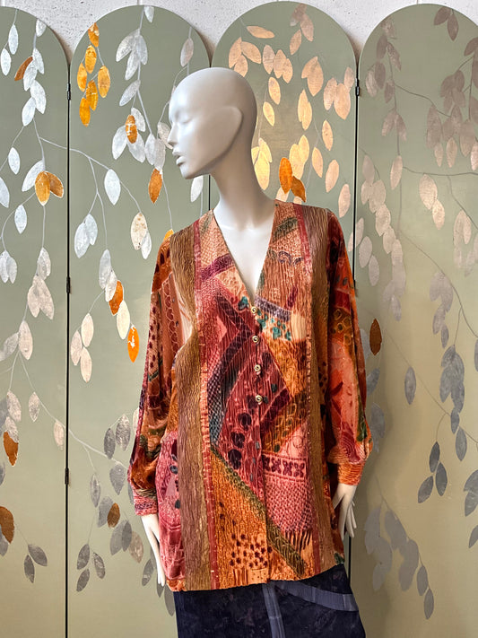 Vintage 1990s Zonda Nellis Whimsical Burnout Velvet Jacket