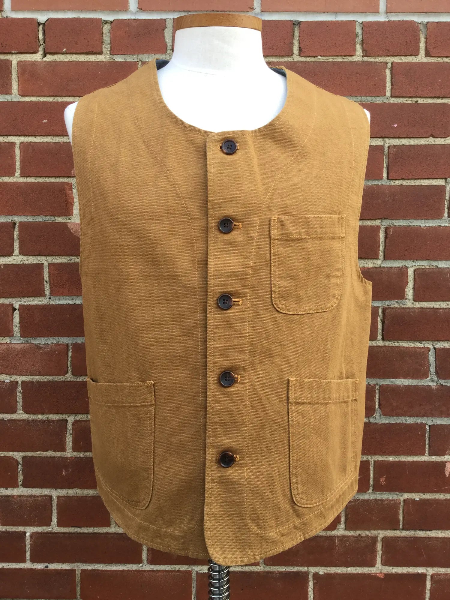 Men's "The Hill Side" American Brown Duck Canvas Weekend Chore Vest, Large