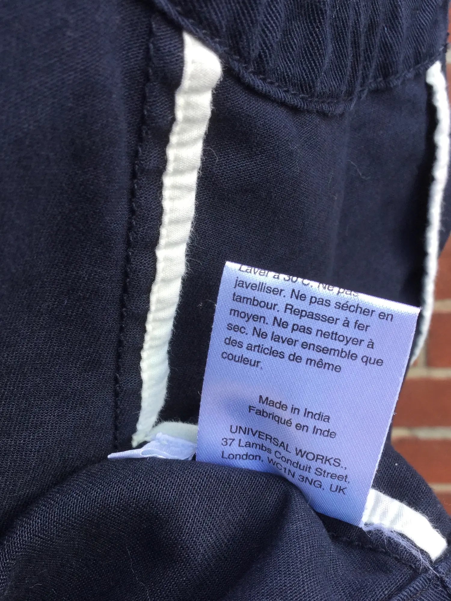 2010s Universal Works Navy Cotton Work Waistcoat (Cropped), Large 